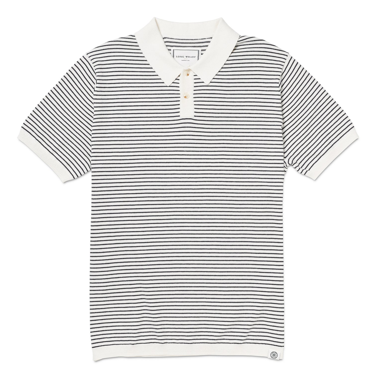 Seawell Striped Knit Polo Cream