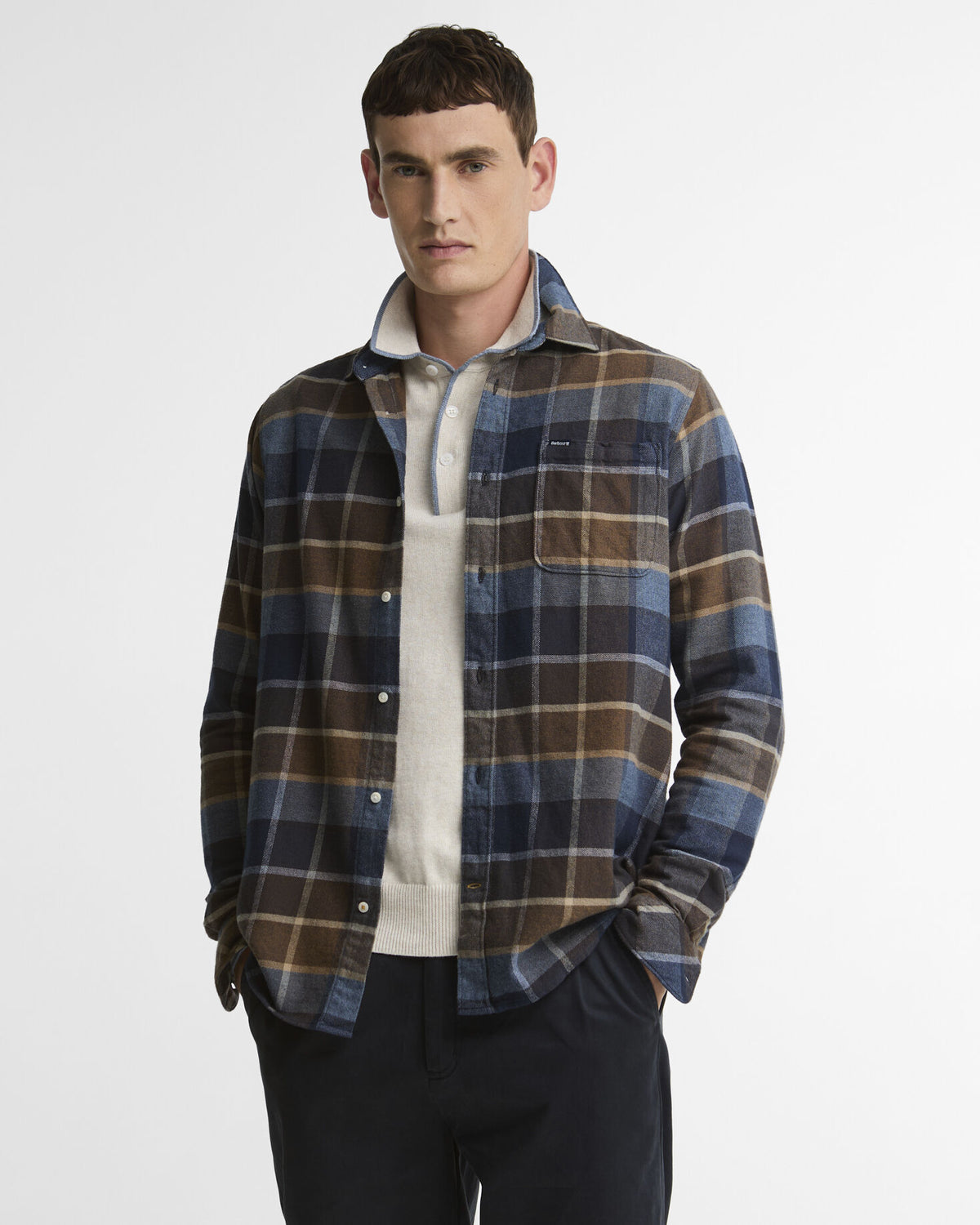 Copswell Relaxed Checked Shirt Dark Sand