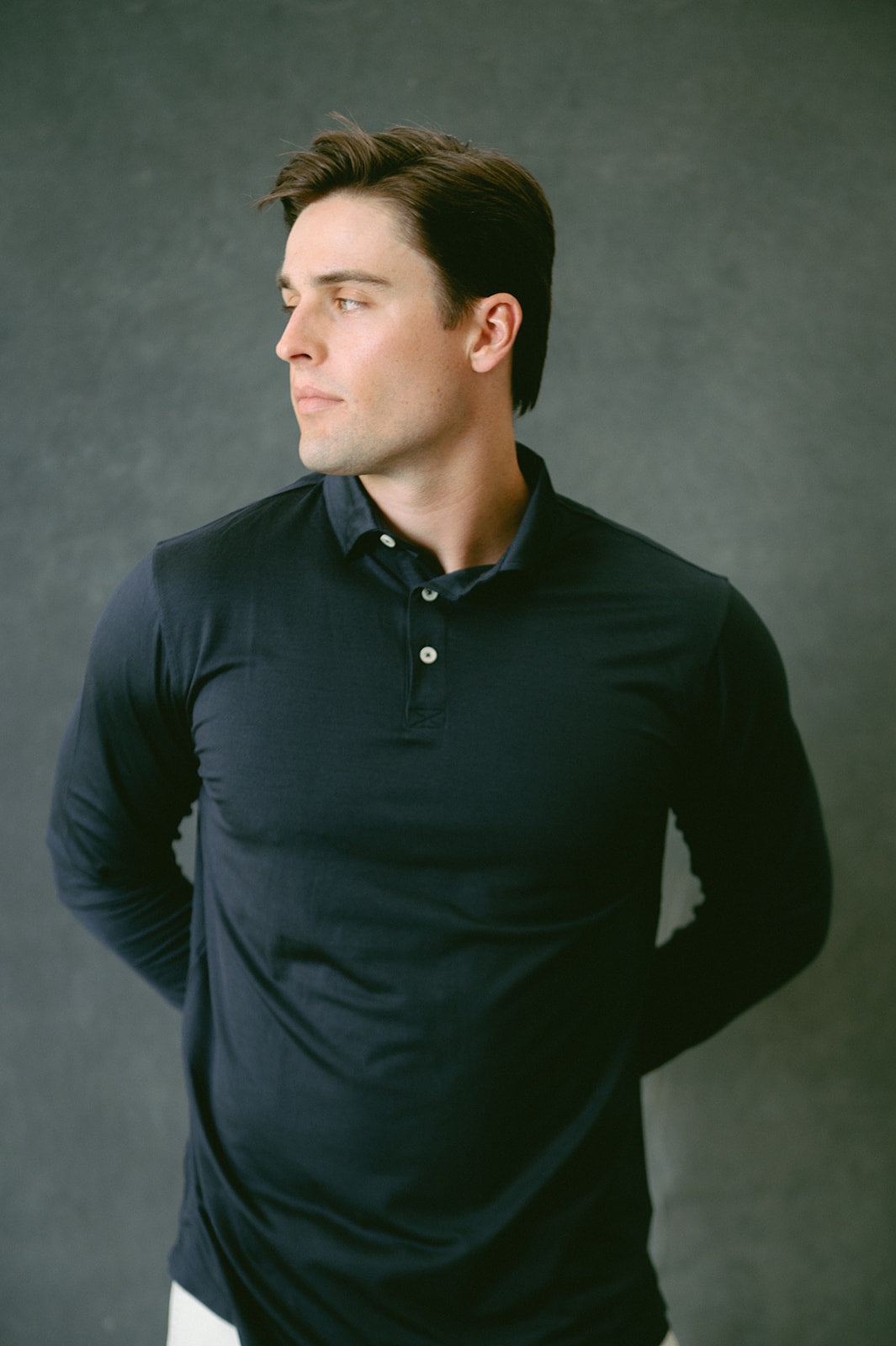 Merino Aire LS Polo Blueberry