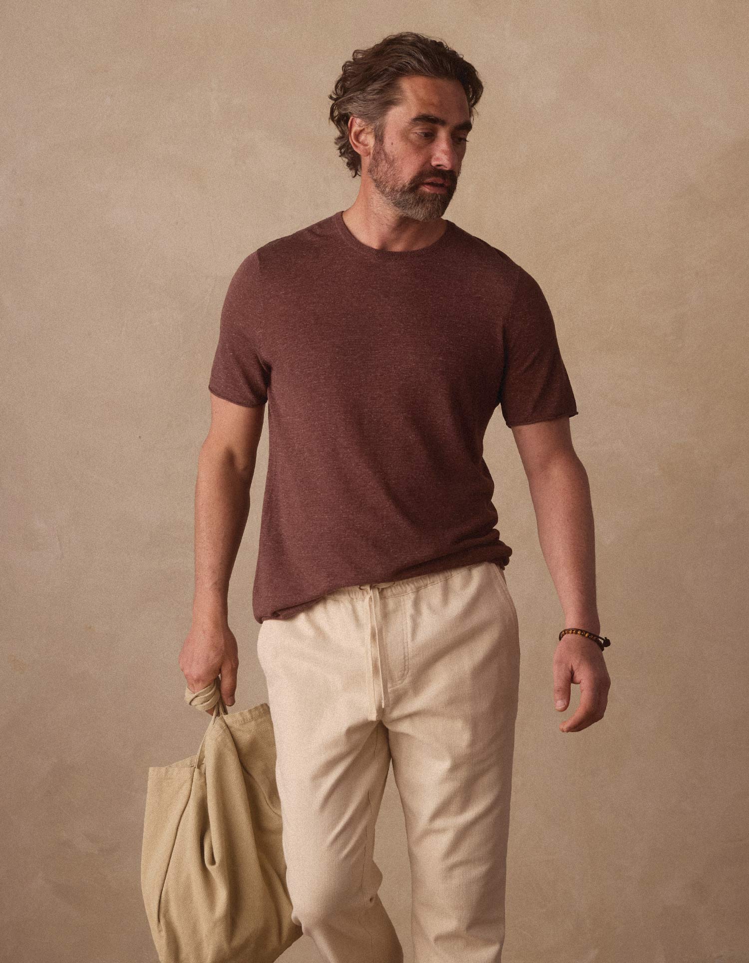 Summer Linen Blend Tee Espresso