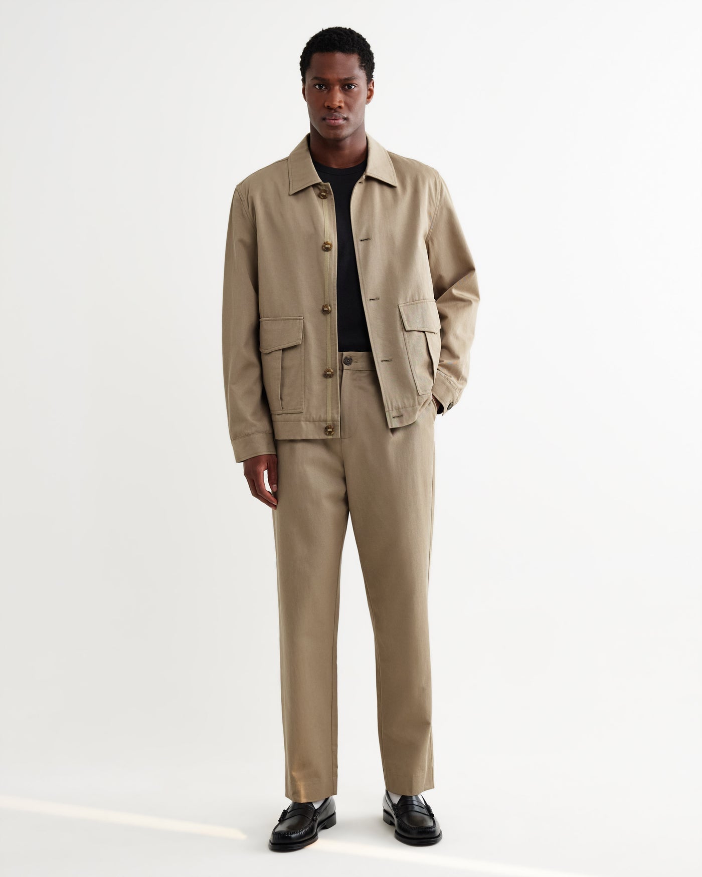 Strand Jacket in Cotton Tencel Twill Beige