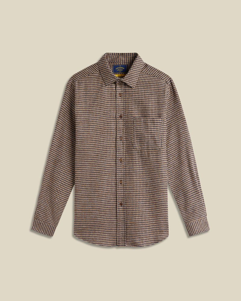 Abstract Pied Poule Shirt Navy