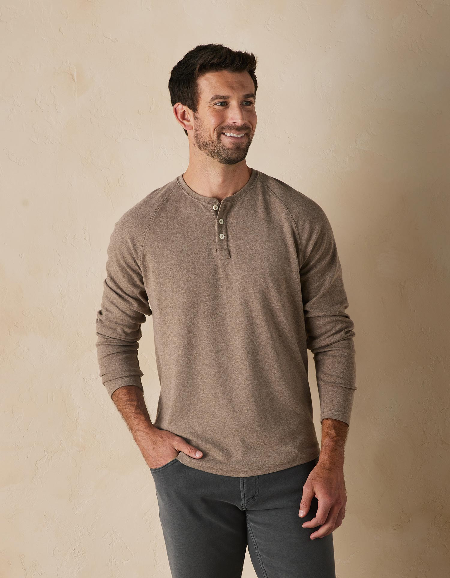 Puremeso Everyday Henley Taupe