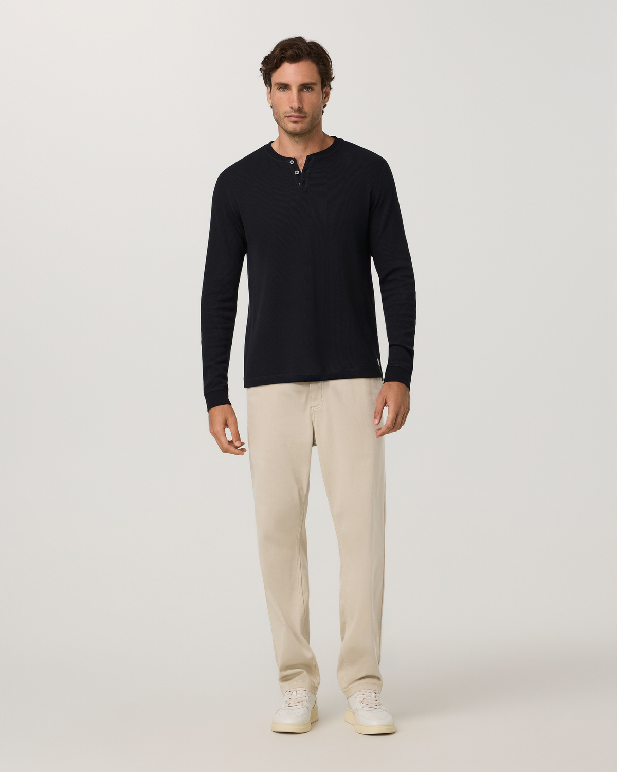 Waffle Henley Black