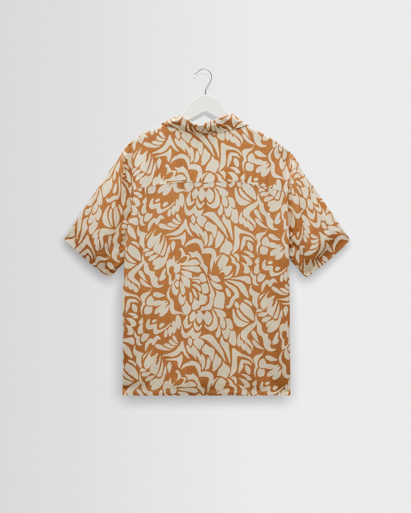 Didcot Shirt in Two Tone Floral Tan/Beige