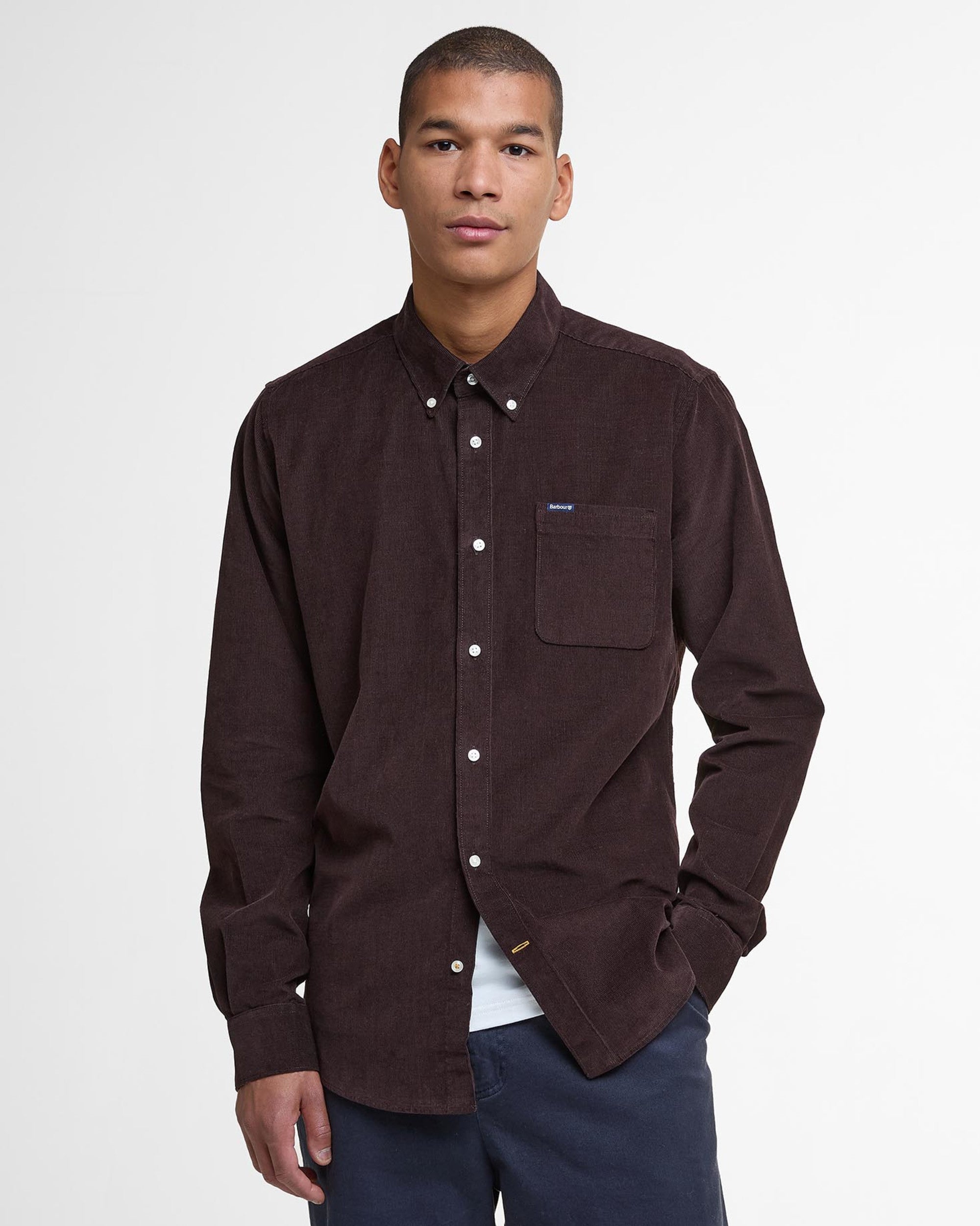 Ramsey Tailored Cord Shirt Dark Oak