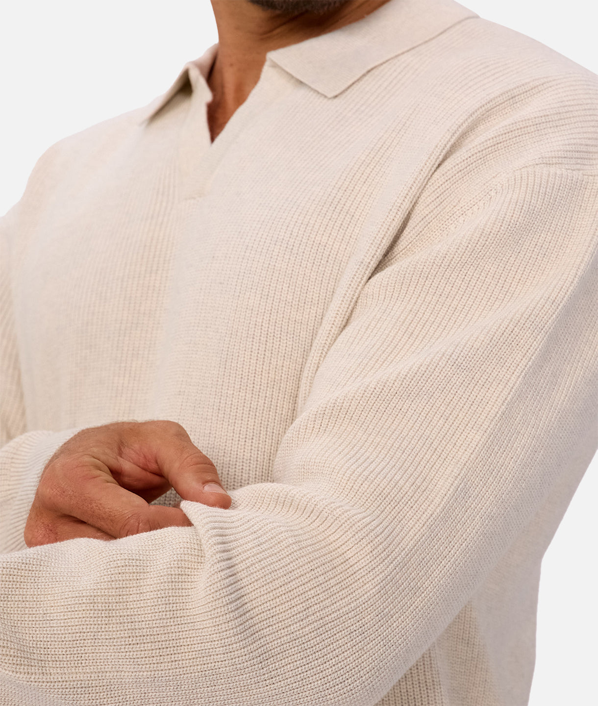 The New England Polo Knit Ivory Marl