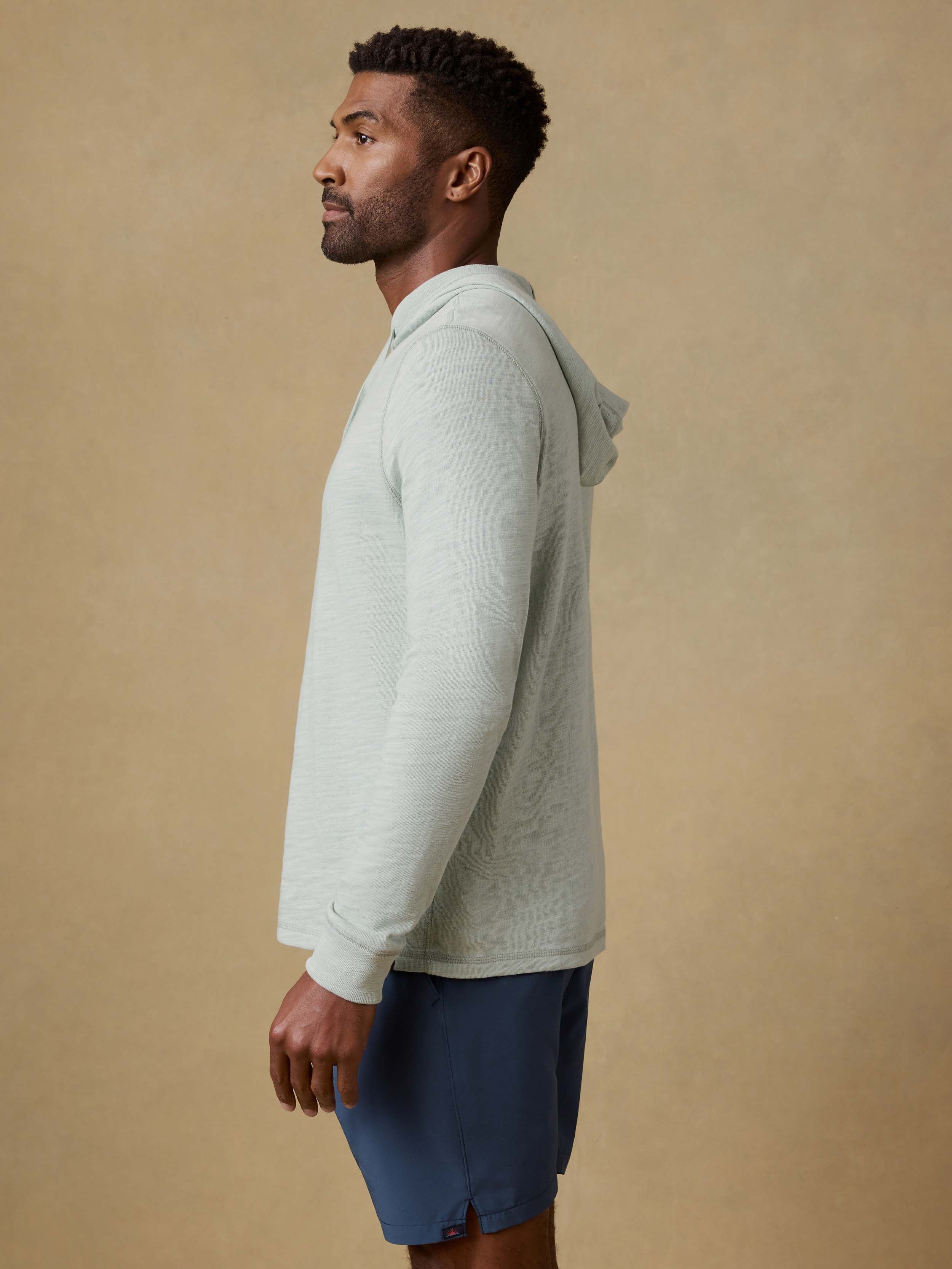Sunwashed Slub Hoodie Sea Break