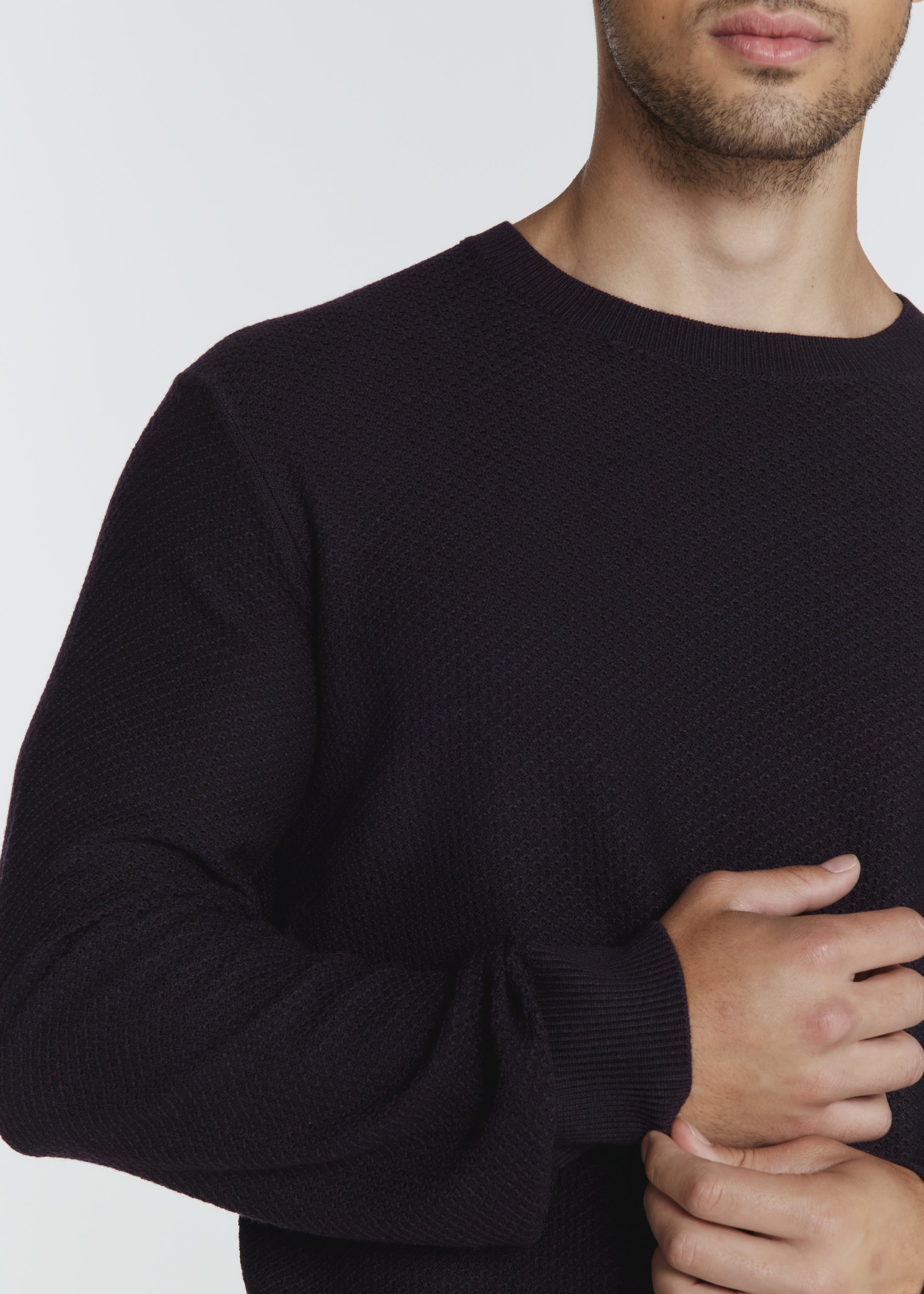 Brentwood Knit Crewneck Sweater Plum