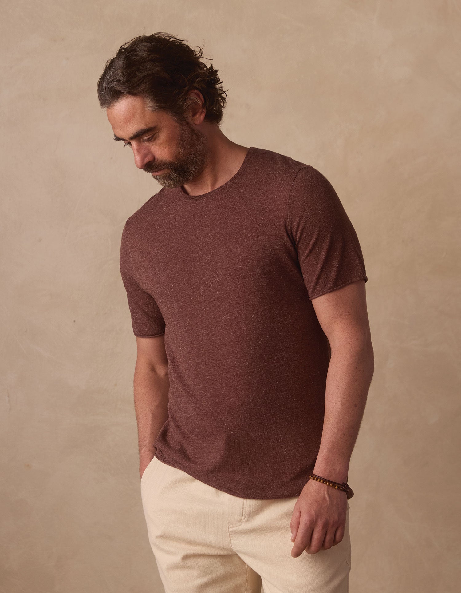 Summer Linen Blend Tee Espresso