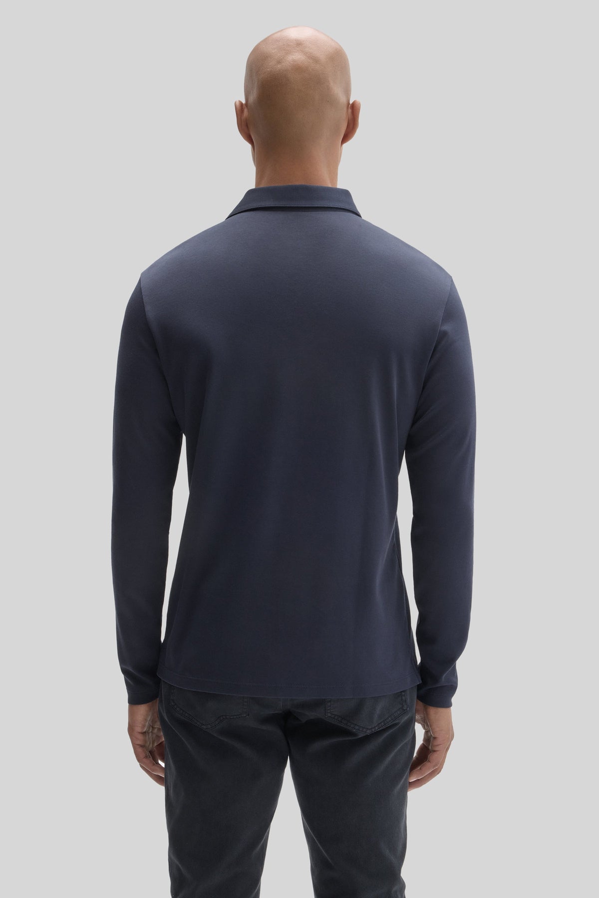 Georgia Longsleeve Herringbone Polo Dark Caspian