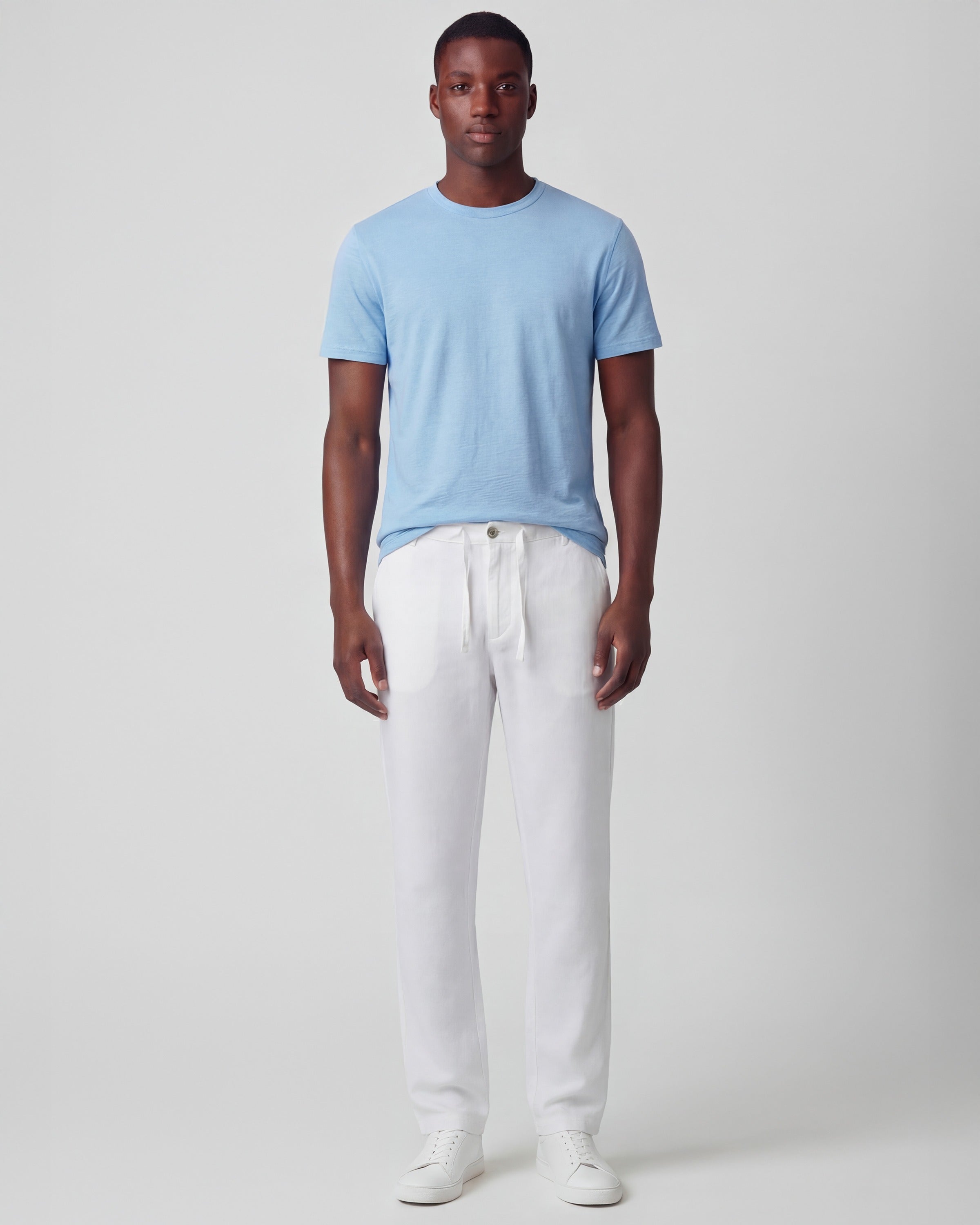 Devon Pleated Linen Trouser White