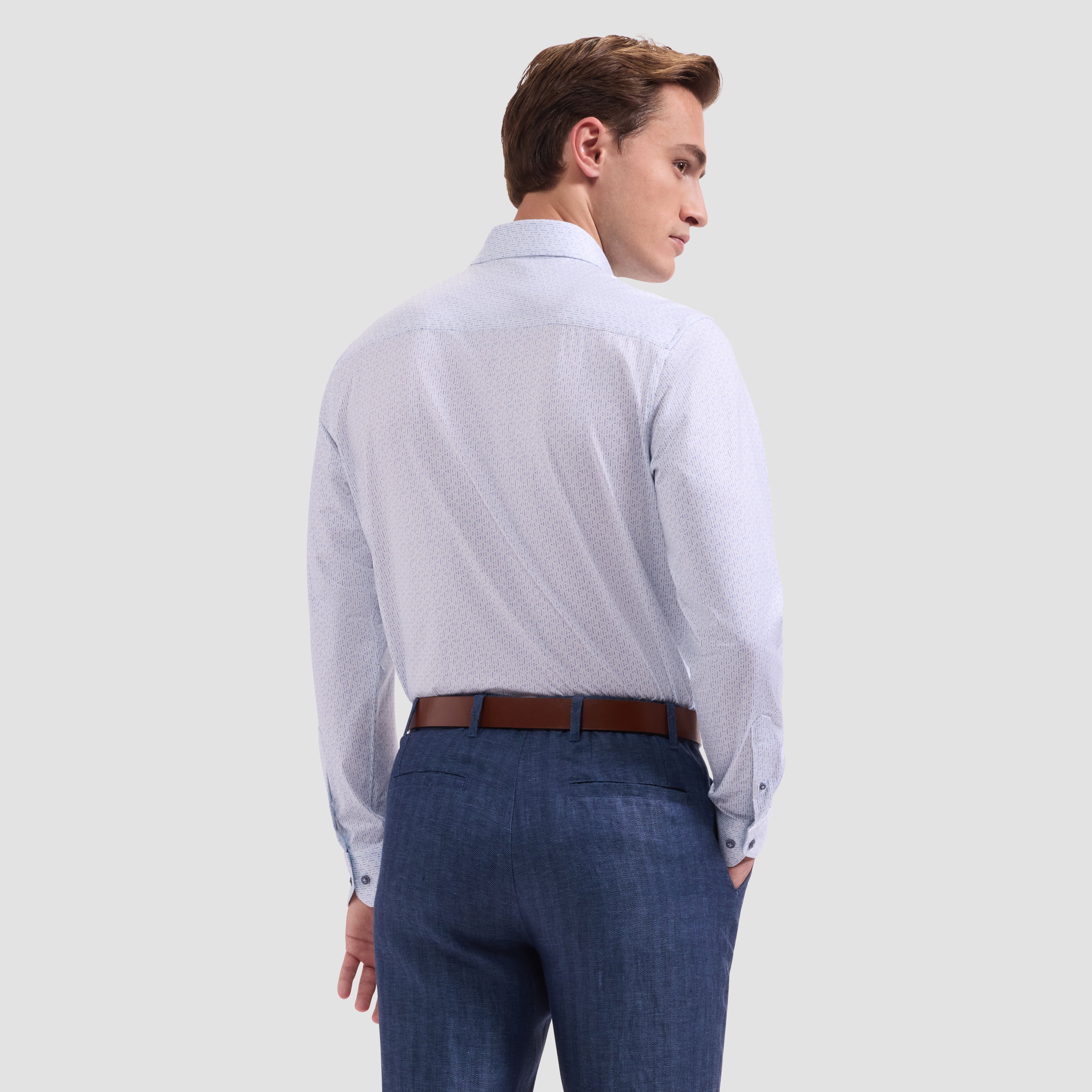 OOOHCotton James Long Sleeve Shirt Air Blue
