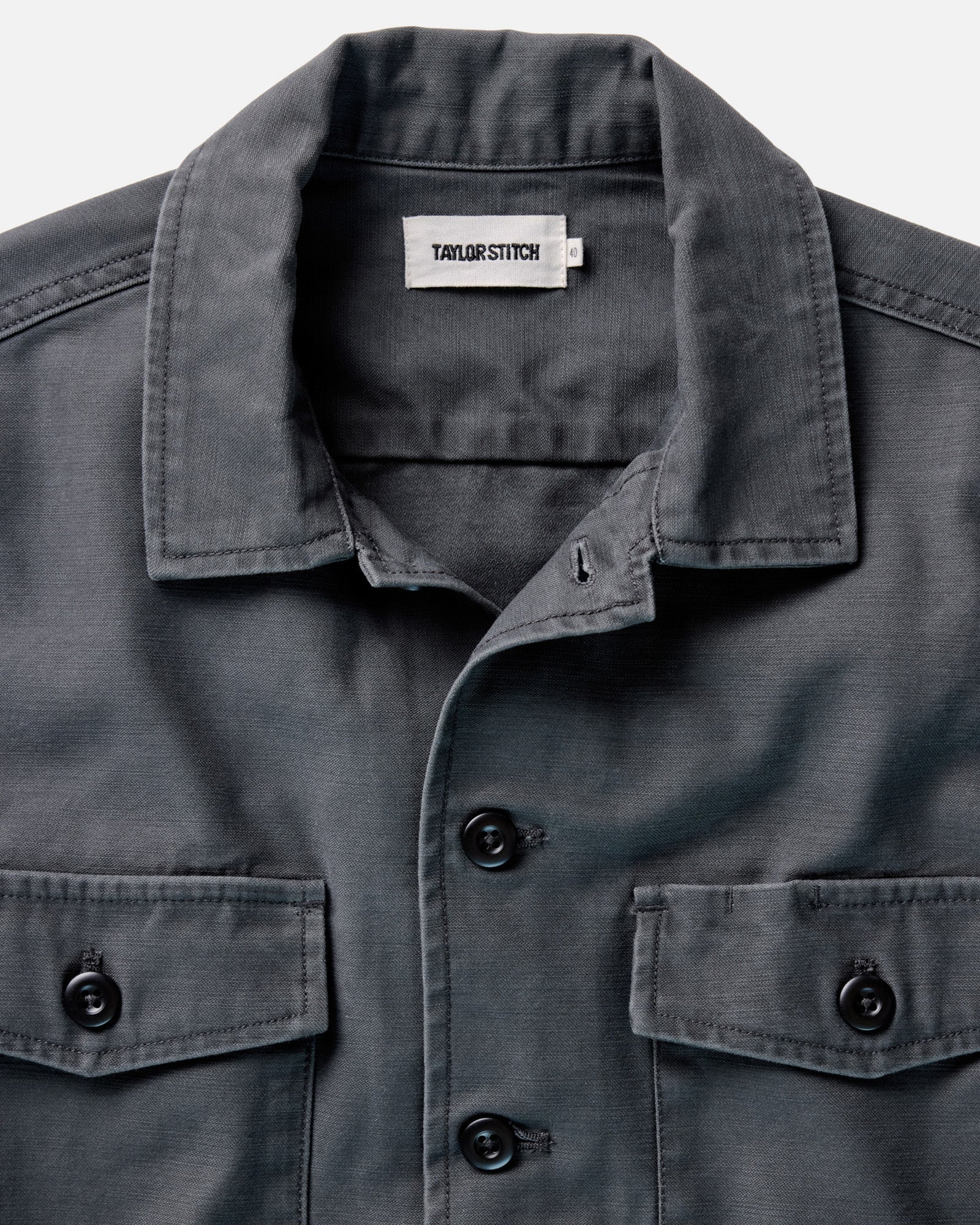 The Surplus Shirt in Reverse Sateen Faded Black