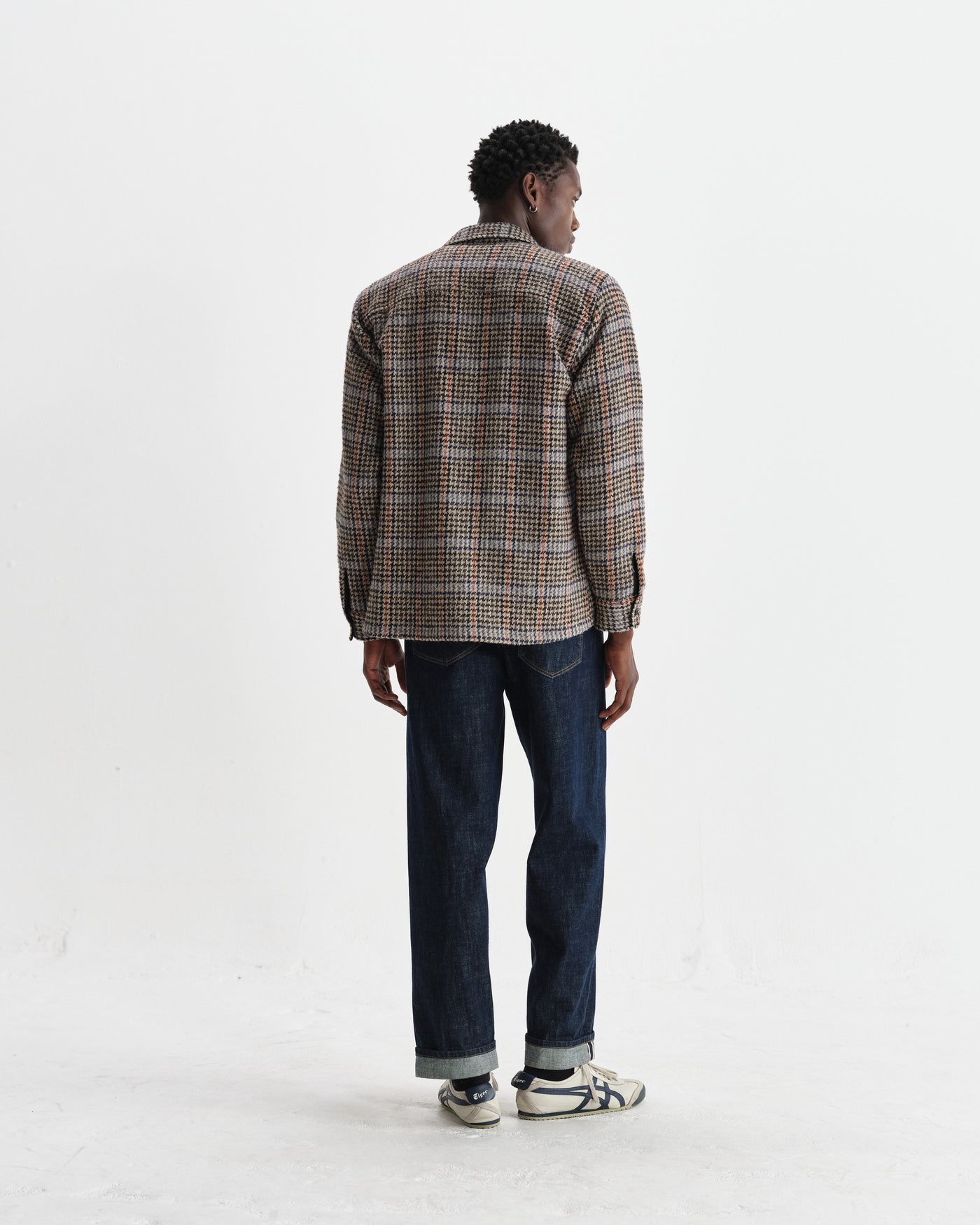 Whiting Overshirt - Wool Mix Houndstooth Grey