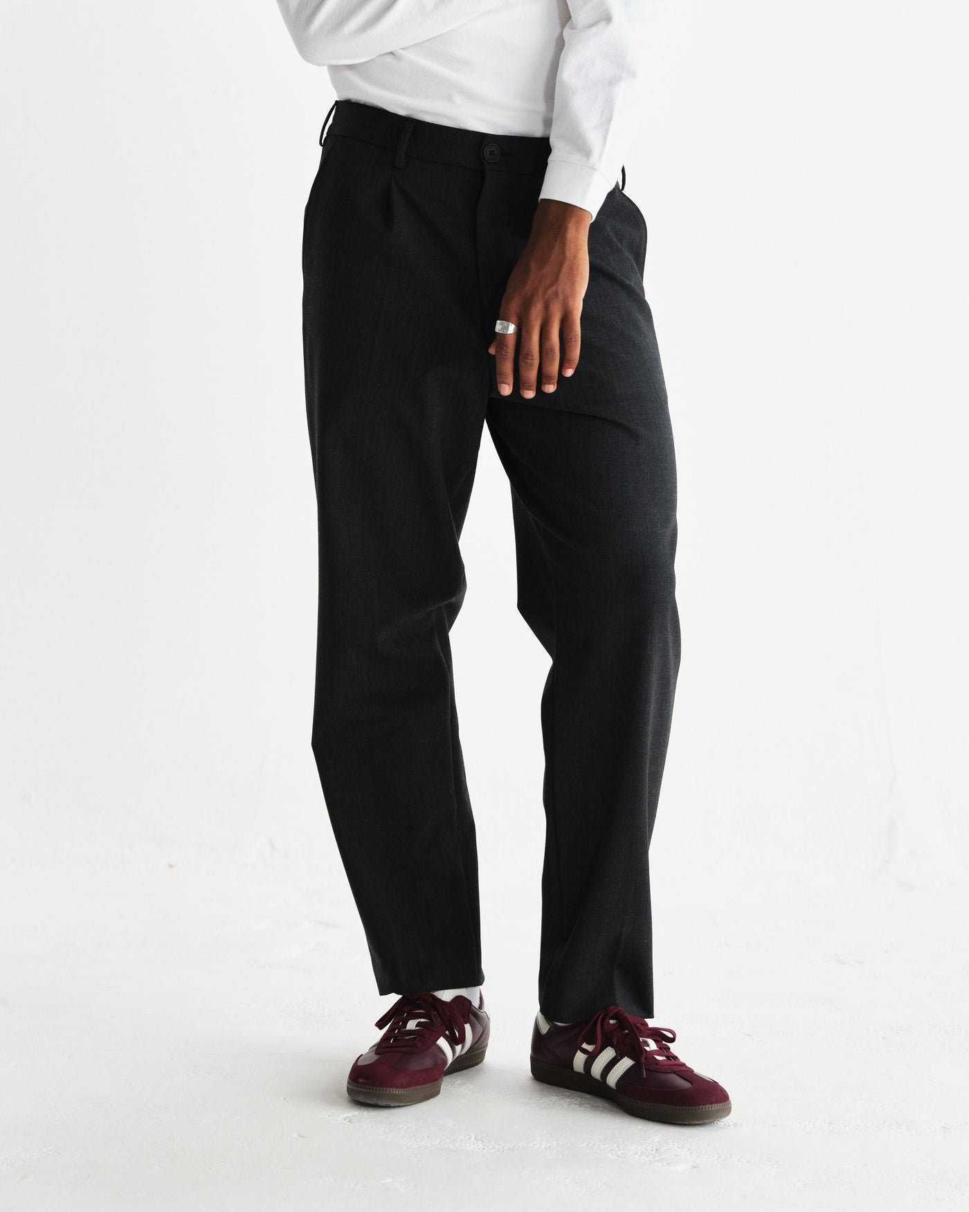 Aubyn Trouser - Wool Blend Twill Charcoal