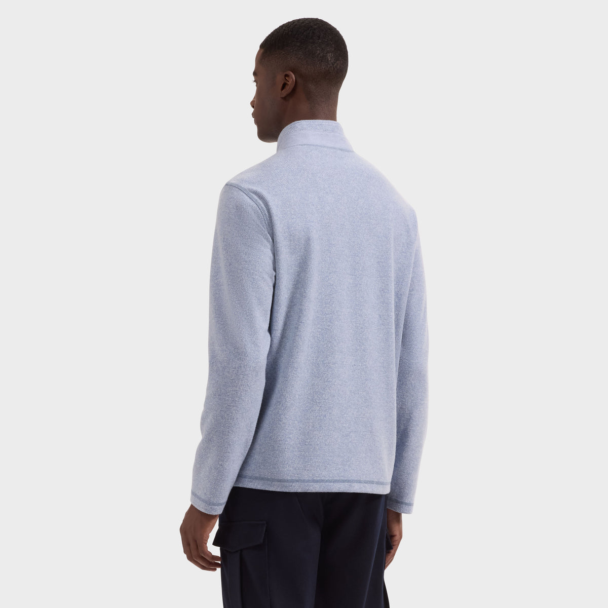 Knit Quarter Zip Sweater Steel