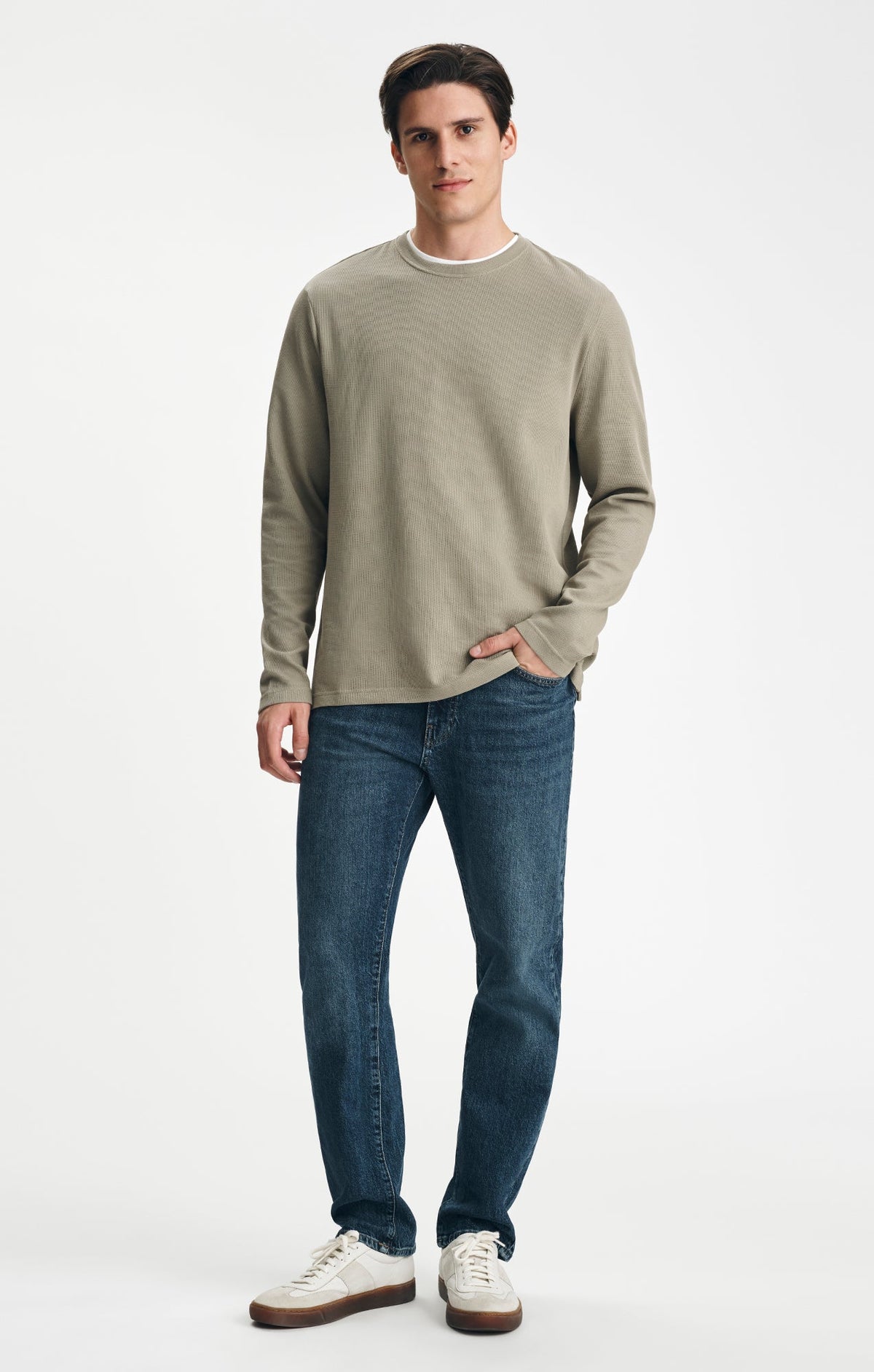 Zach Classic Blue Straight Leg Denim Dark Brushed