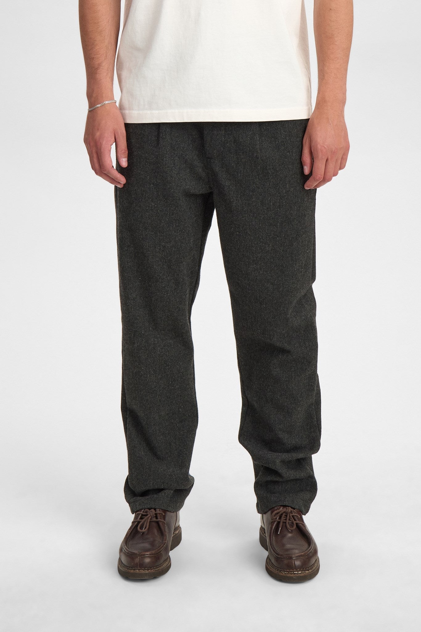 Akjan Pleat Wool Pant Granite Grey