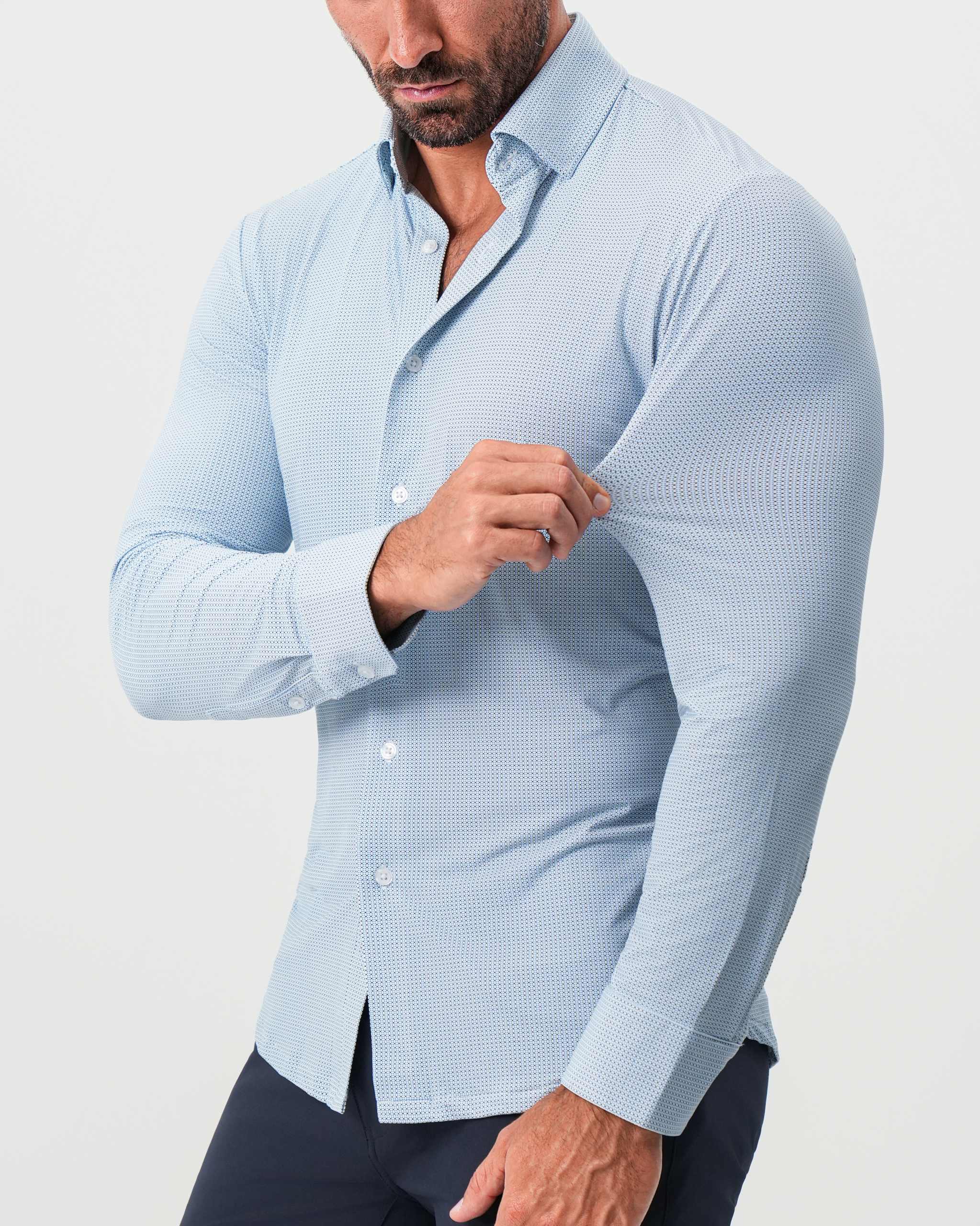 The Wesley Shirt Geo Light Blue