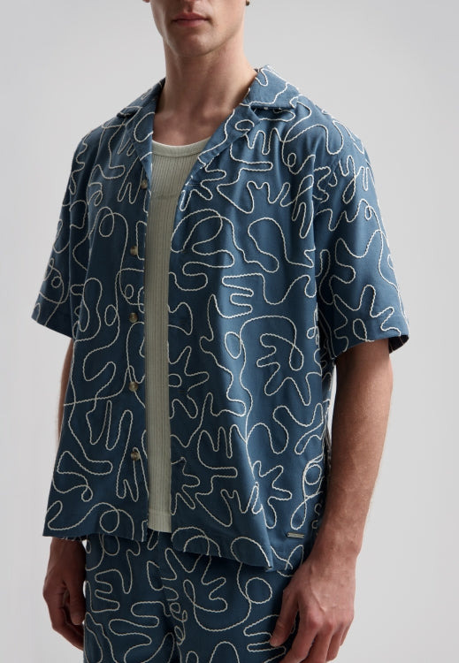 Leo Resort Shirt Blue Fusion