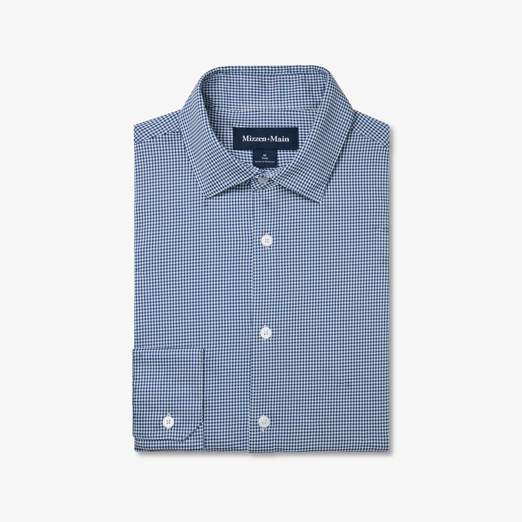 Halyard Long Sleeve Dress Shirt Navy Peter Gingham