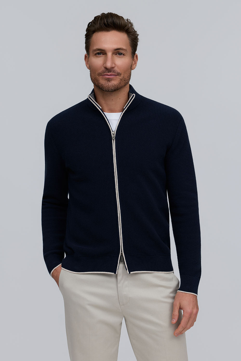 Stitch Full Zip Jacket Navy