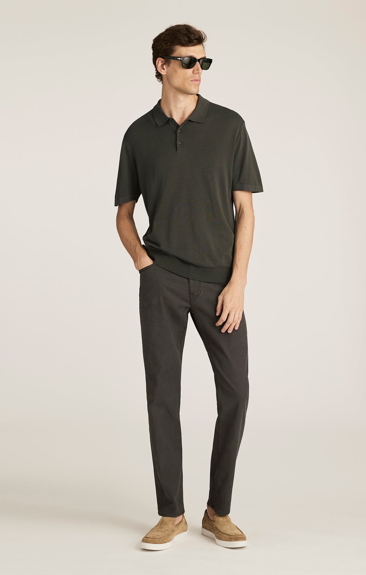 Steve Athletic Fit Ash Luxe Twill