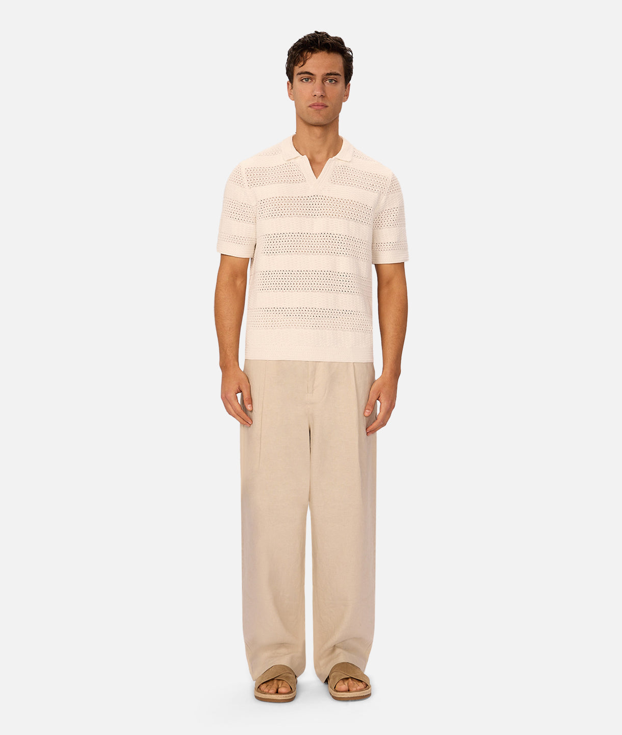 The Menorca Solid Polo Creme