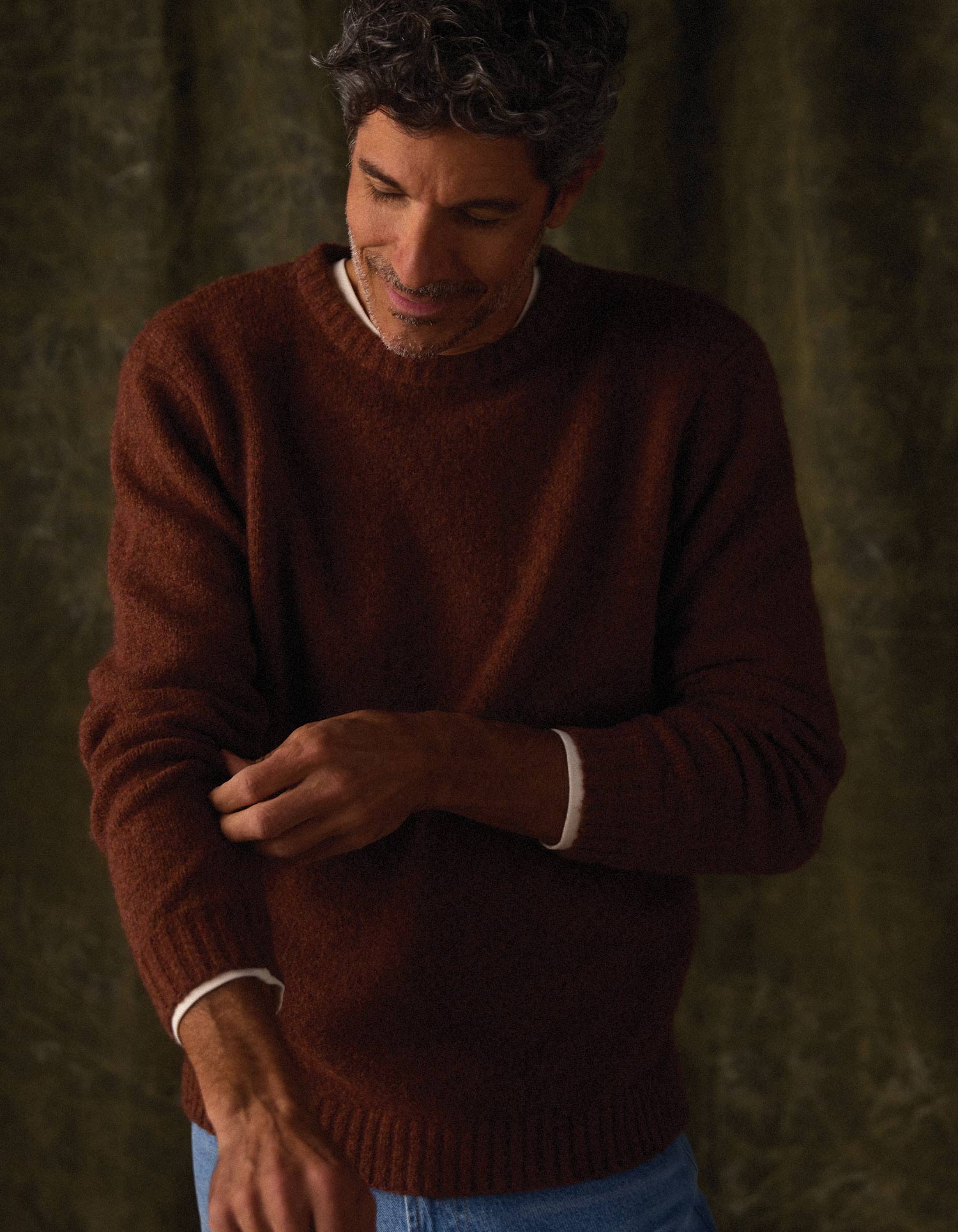 Homebound Crewneck Sweater Spiced Brandy