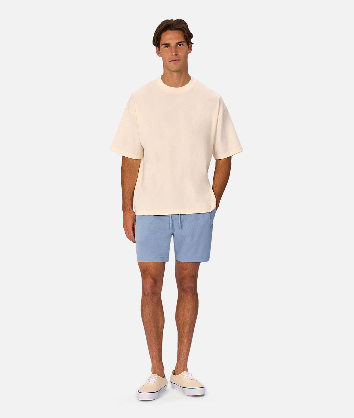 The New Seersucker Swim Short Tropez Blue
