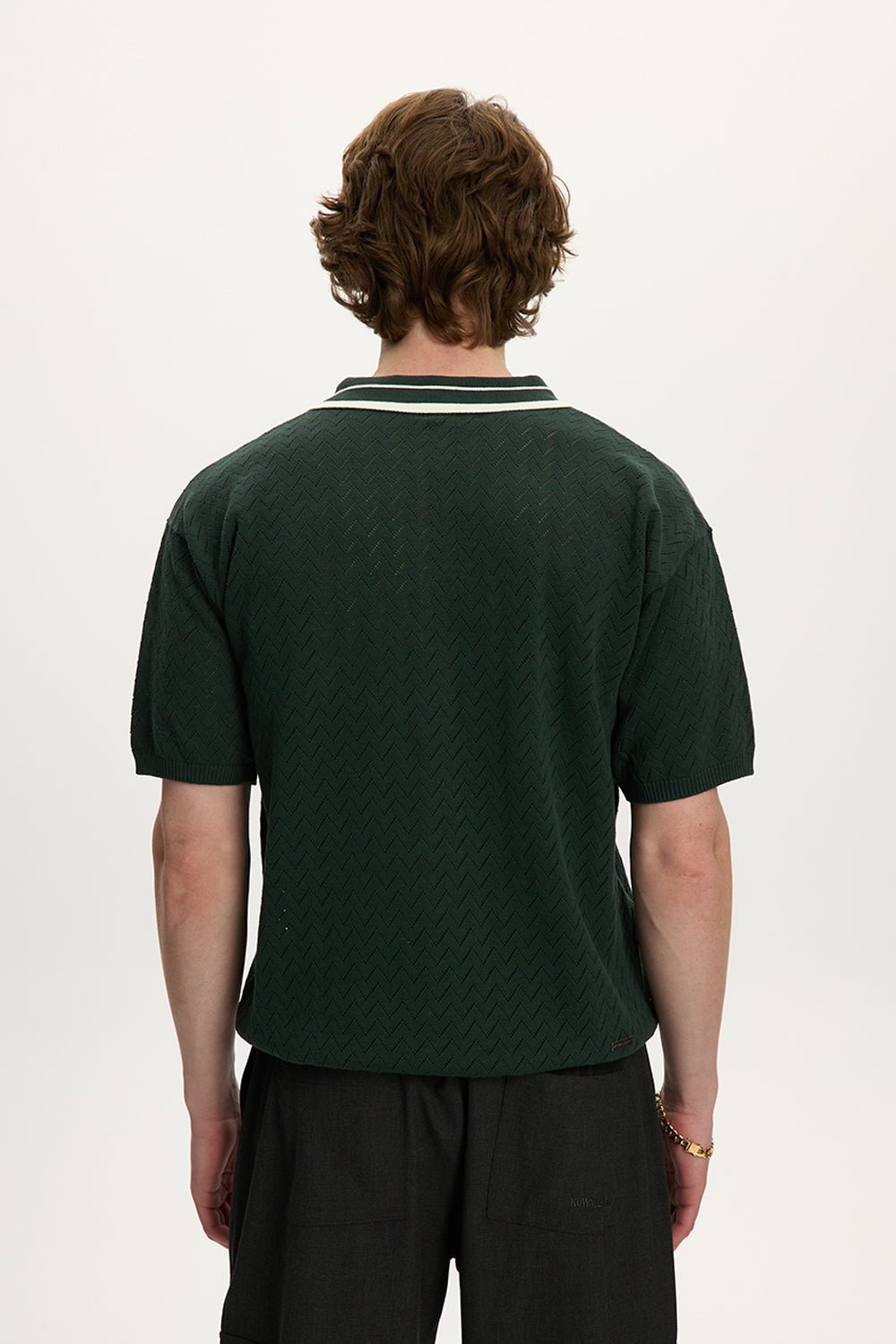 Zip Knit Polo Green