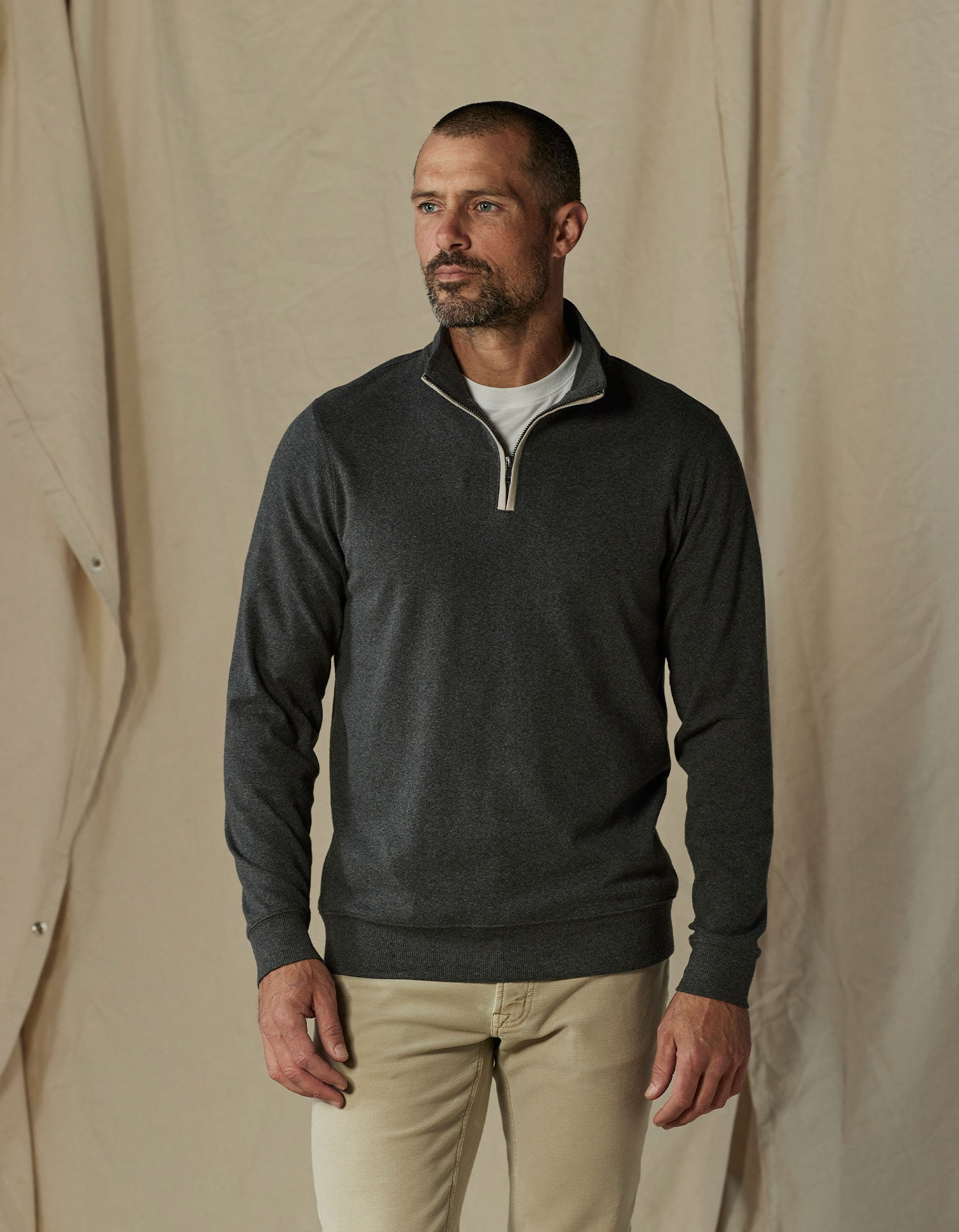 Puremeso Weekend Quarter Zip Charcoal