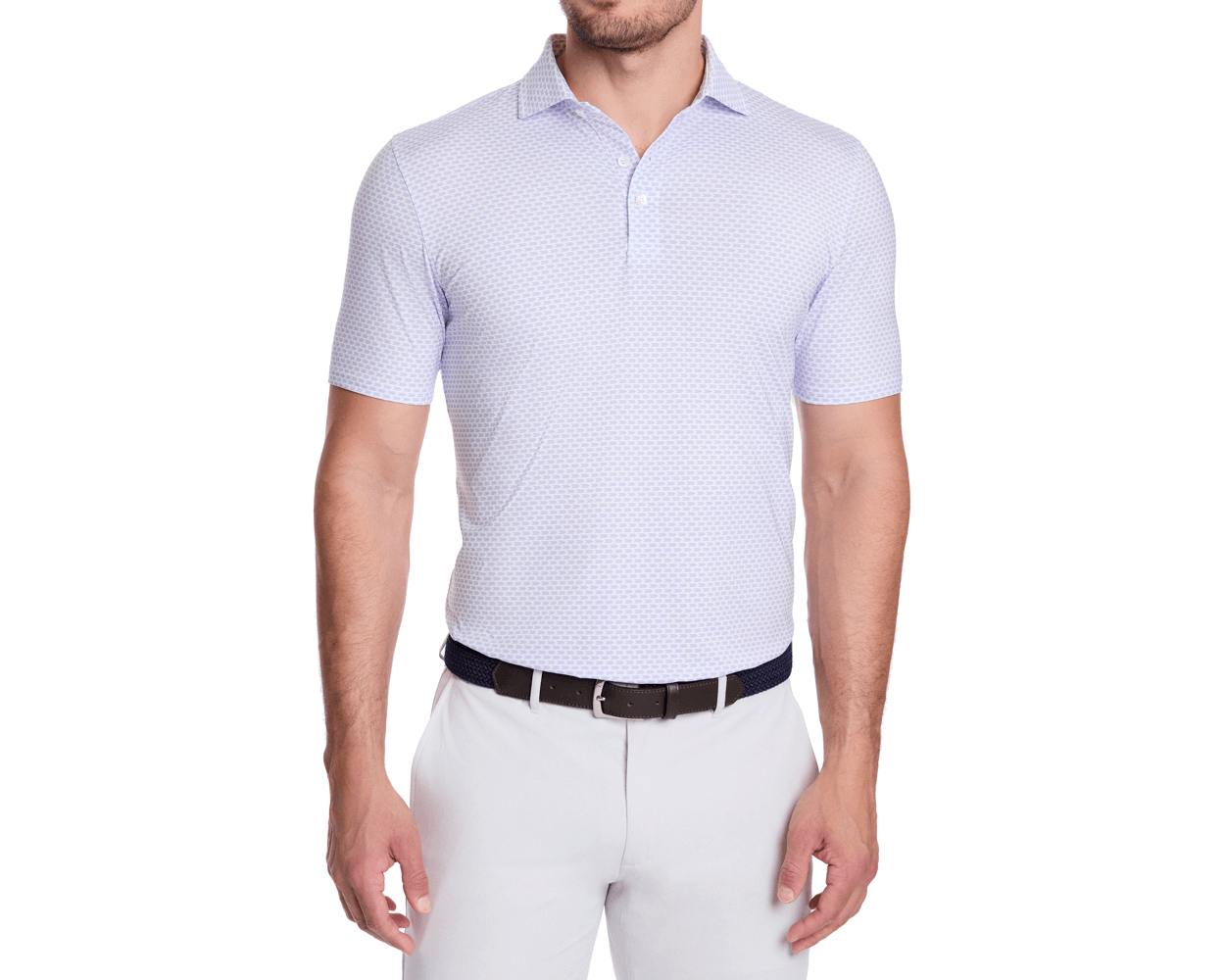 Wilcox Performance Jersey Knit Polo Scotch Pink & Marlin Blue