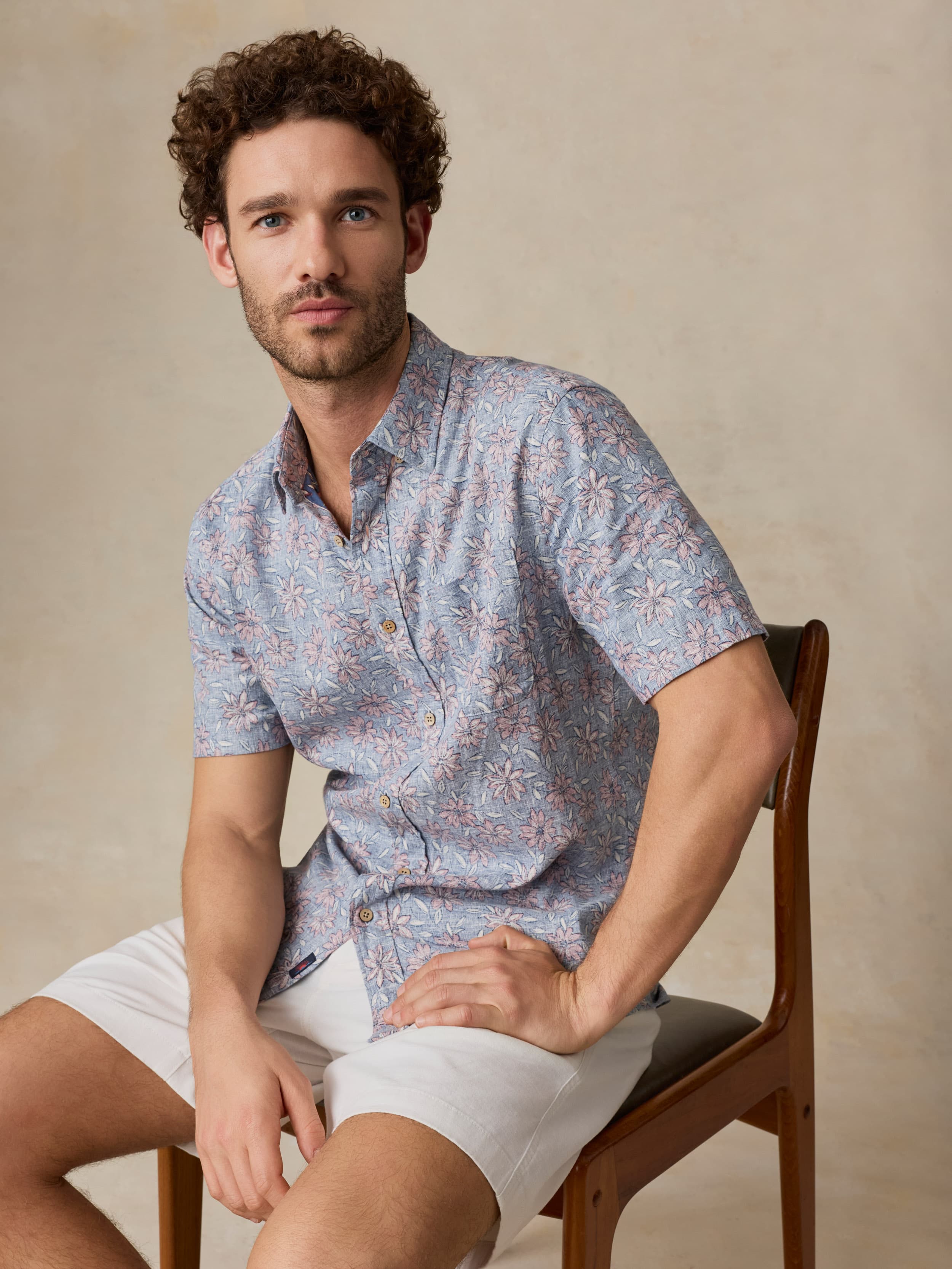 Breeze Short Sleeve Shirt Antique Berry Floral