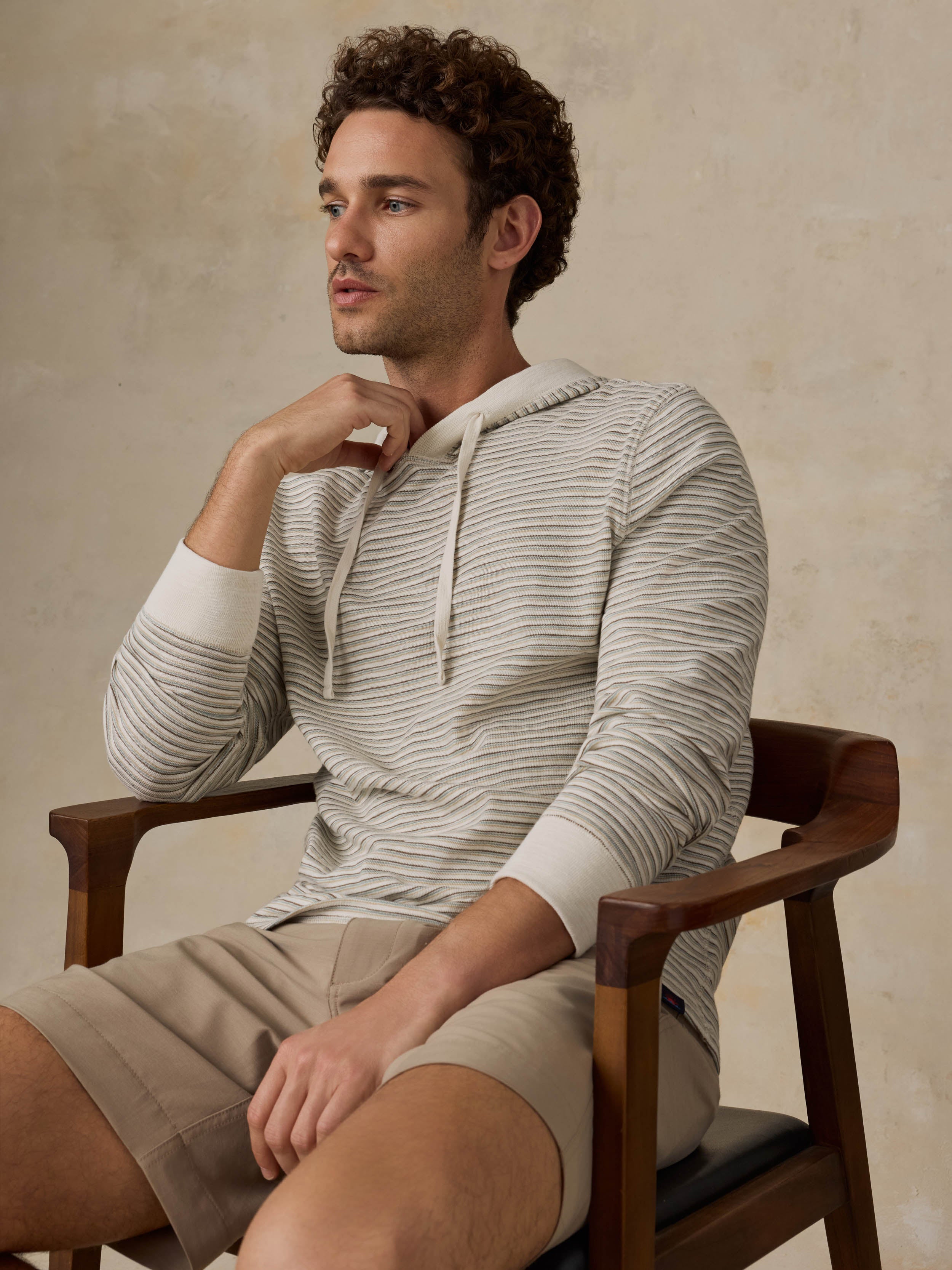 Sunwashed Slub Hoodie Cedar Falls Stripe