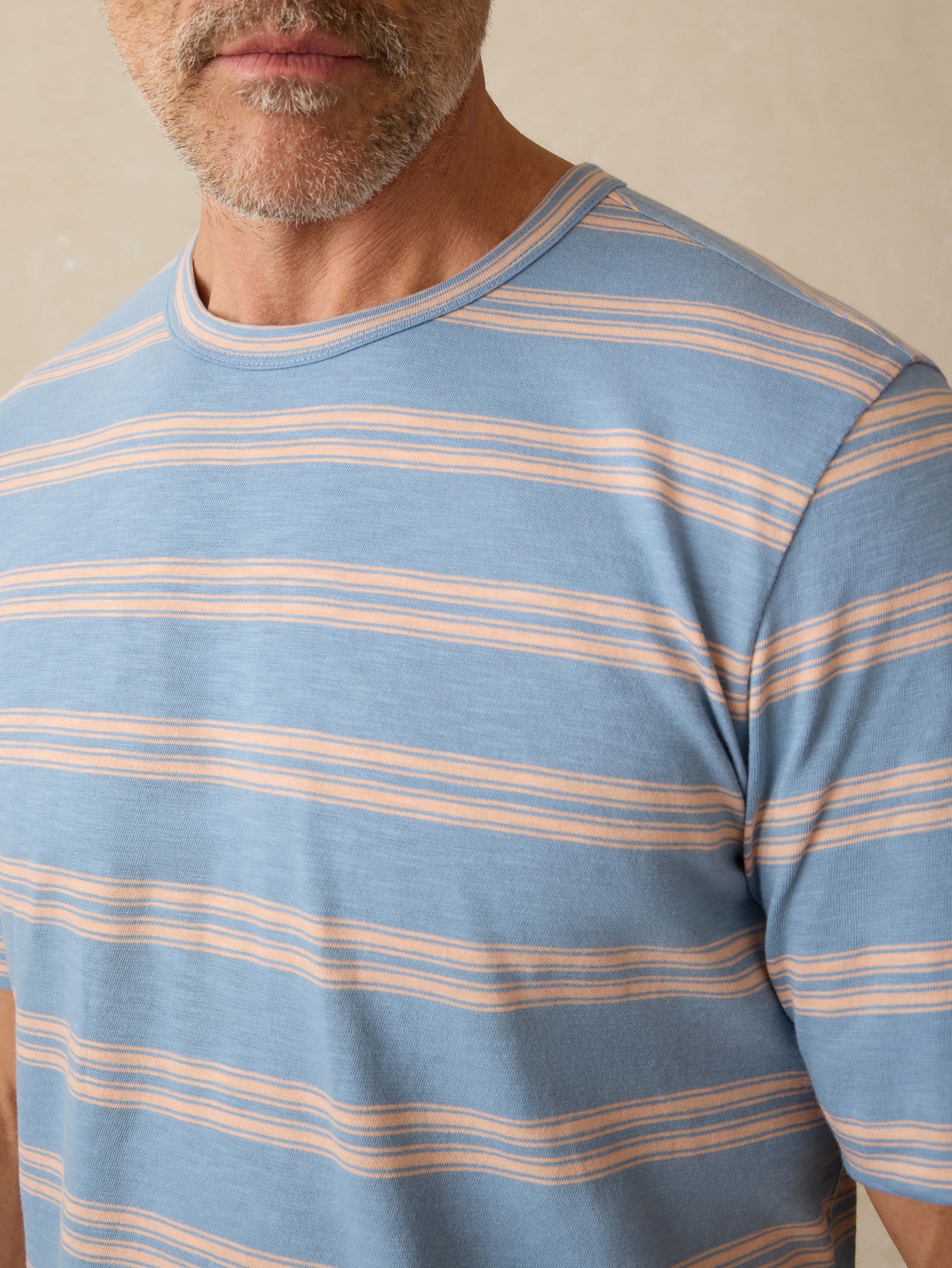 Sunwashed Tee Coast Coral Stripe