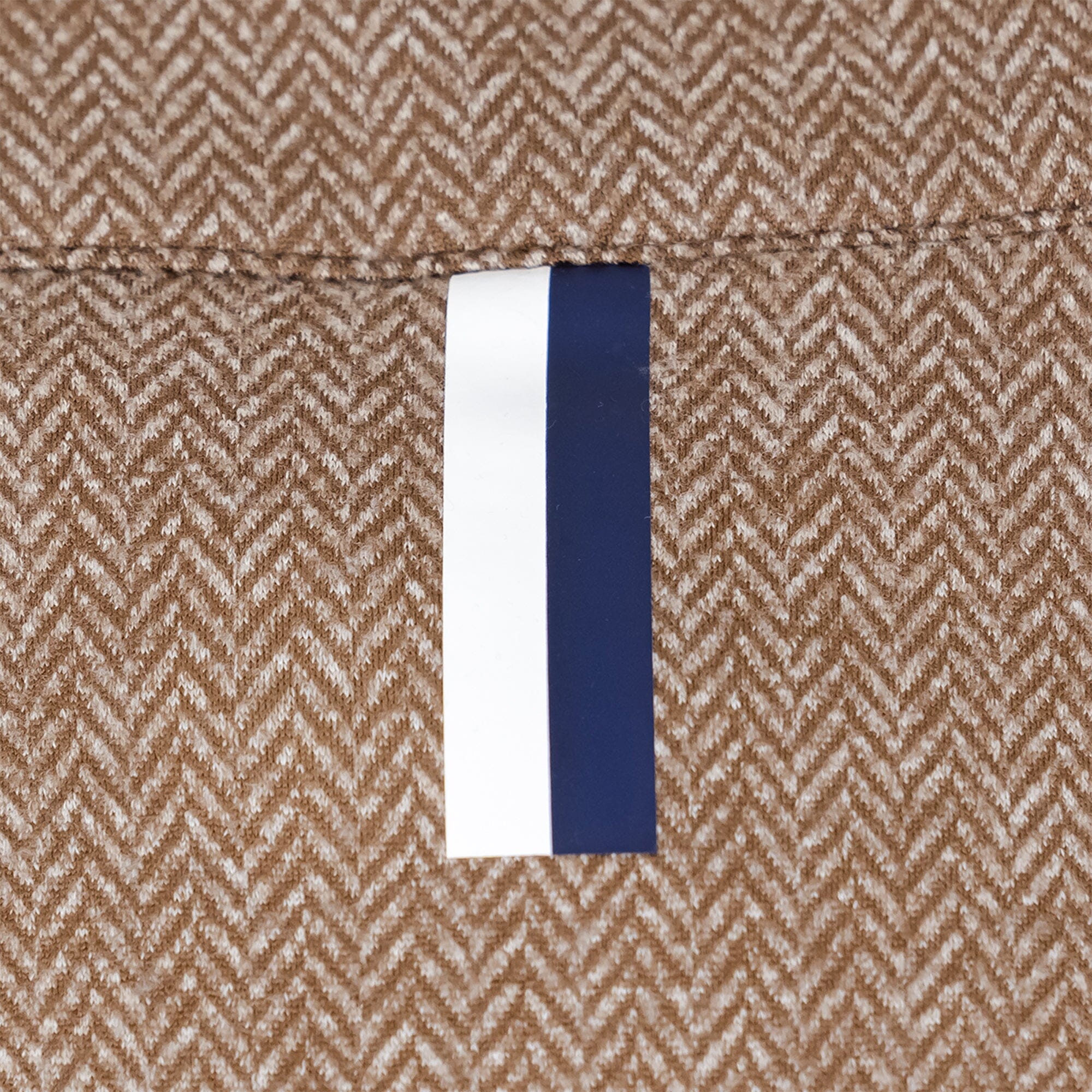 Herringbone Jacquard Q-Zip Saddle Brown/White