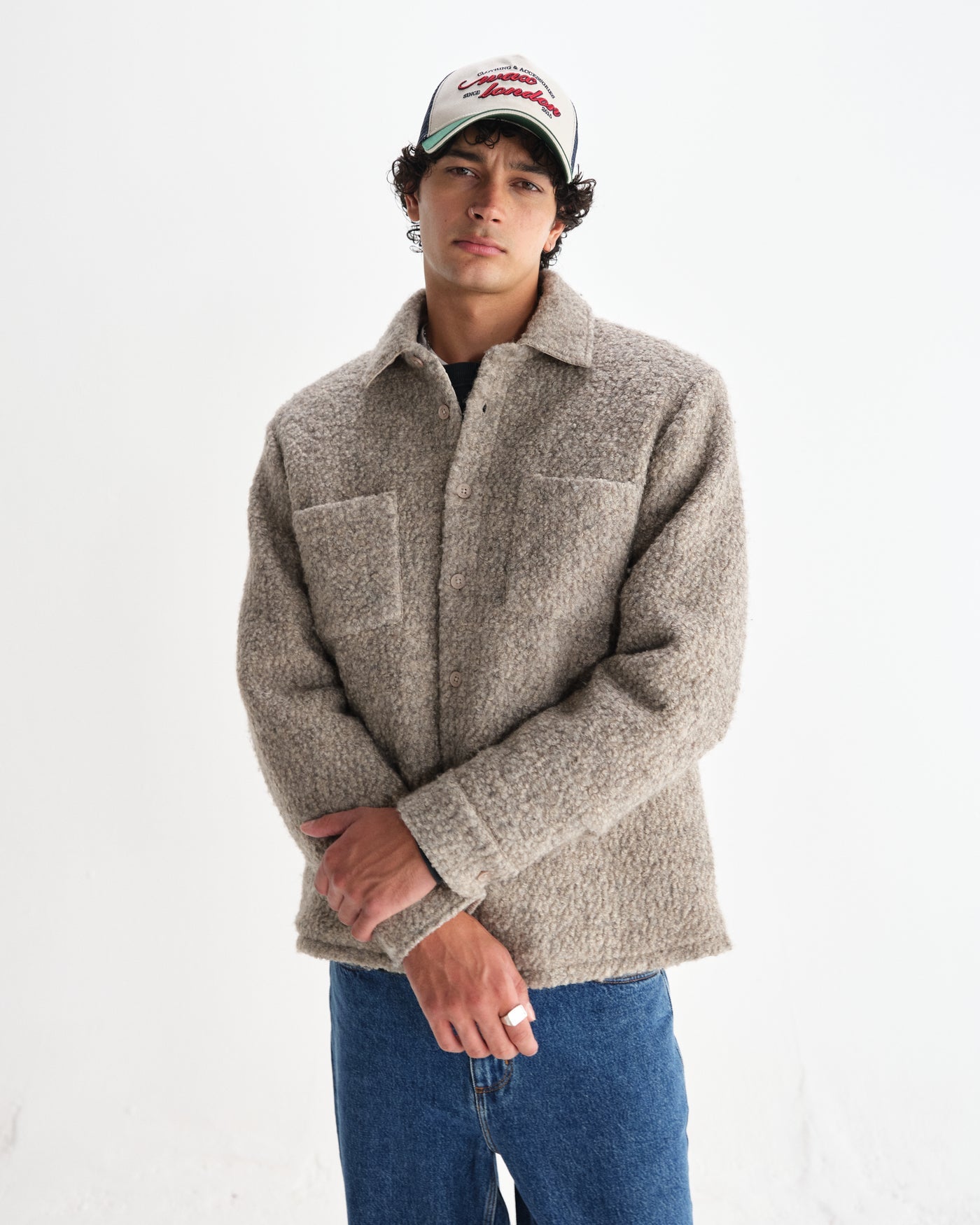 Mount Reversible Overshirt - Bobble Wool Natural