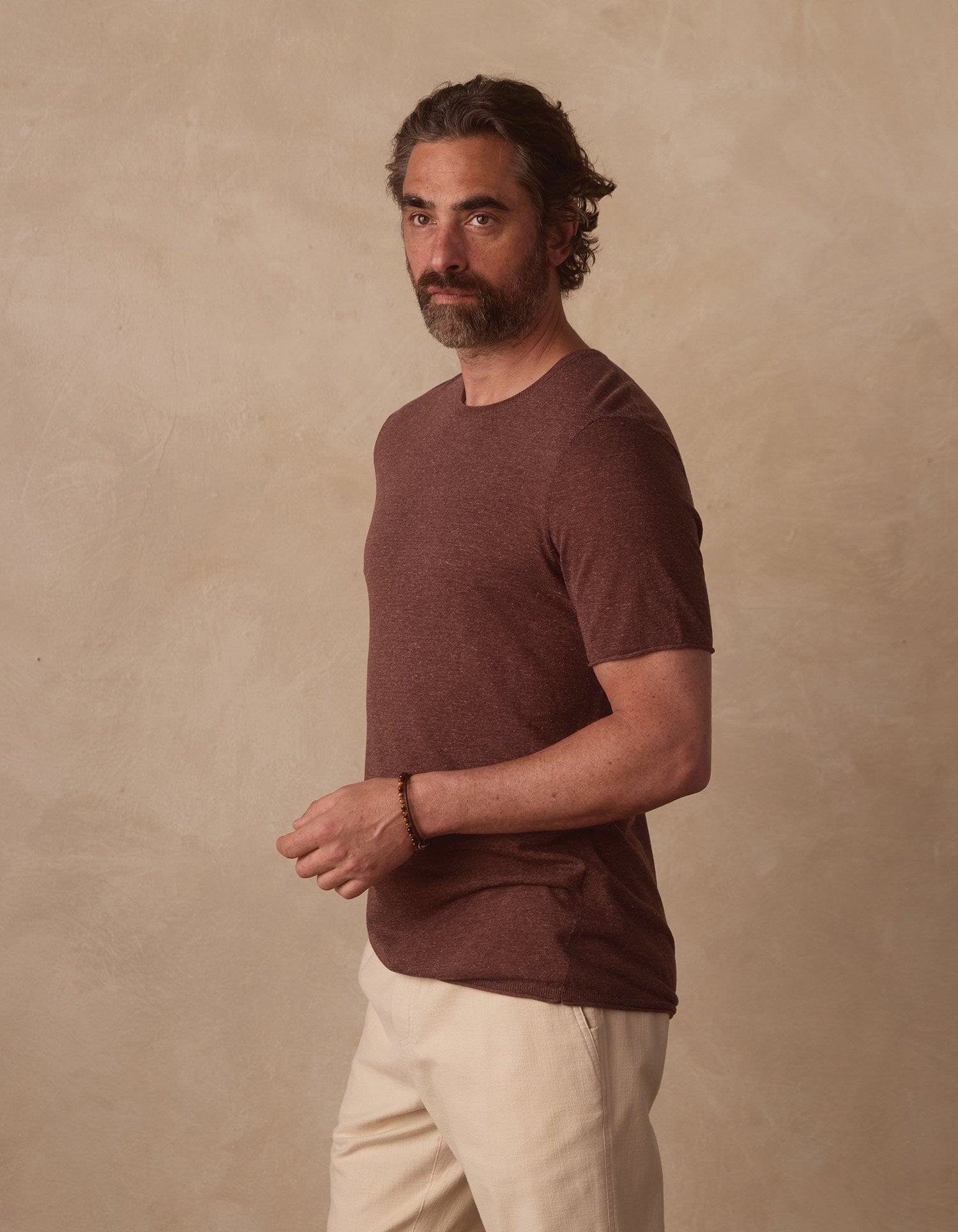 Summer Linen Blend Tee Espresso