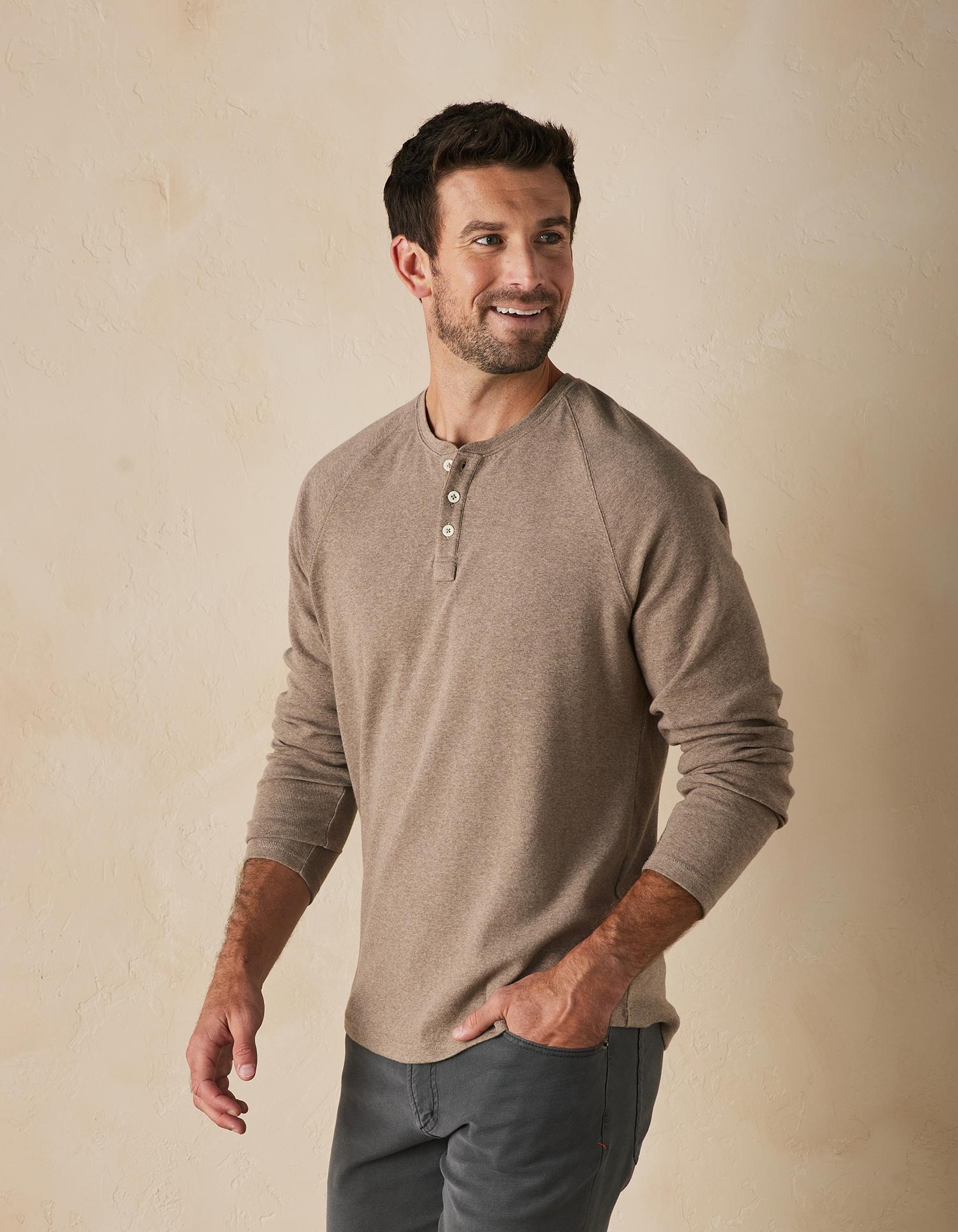 Puremeso Everyday Henley Taupe