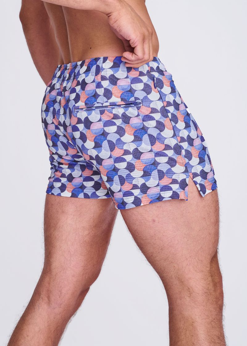 Printed Seersucker Swim Shorts Purple/Wisteria Swirls