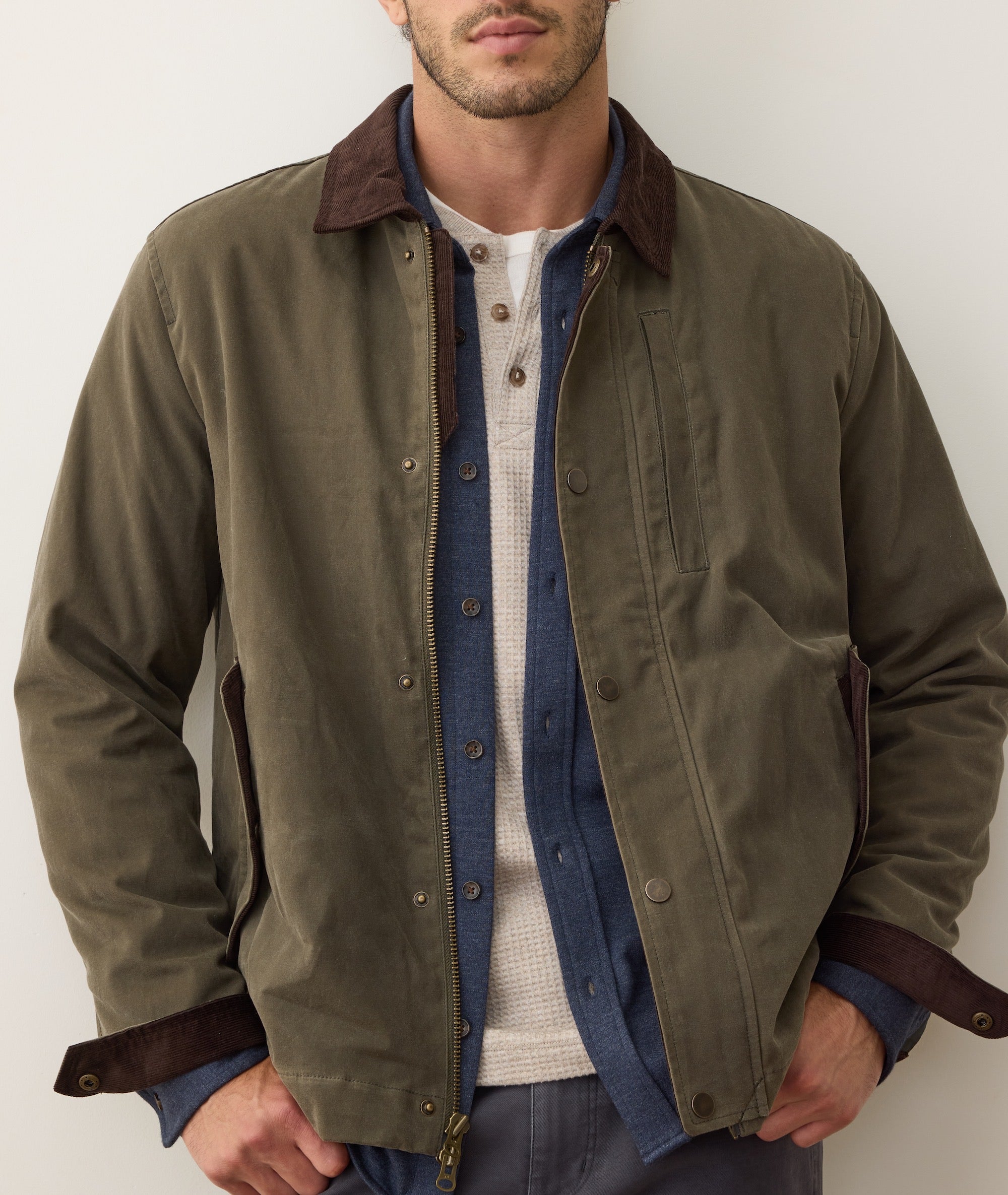 Weston Wax Canvas Barn Jacket Olive