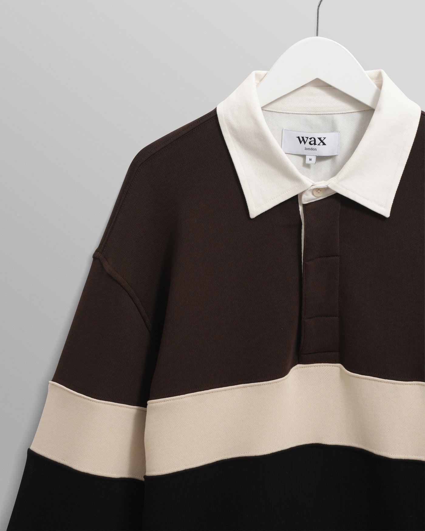 Rowhill Rugby Shirt - Paneled Loopback Brown/Black