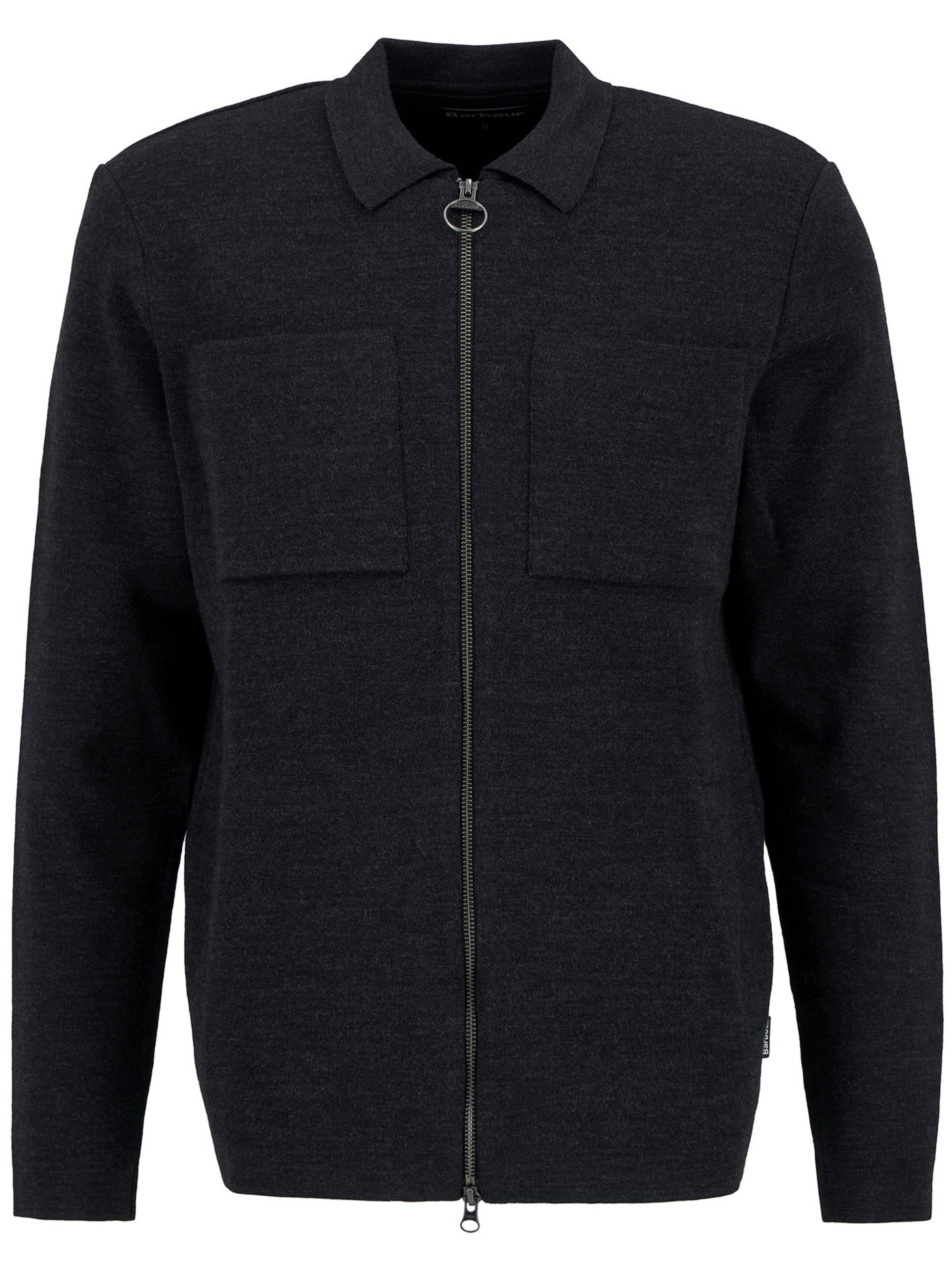 Croscombe Knitted Zip-Through Charcoal Marl