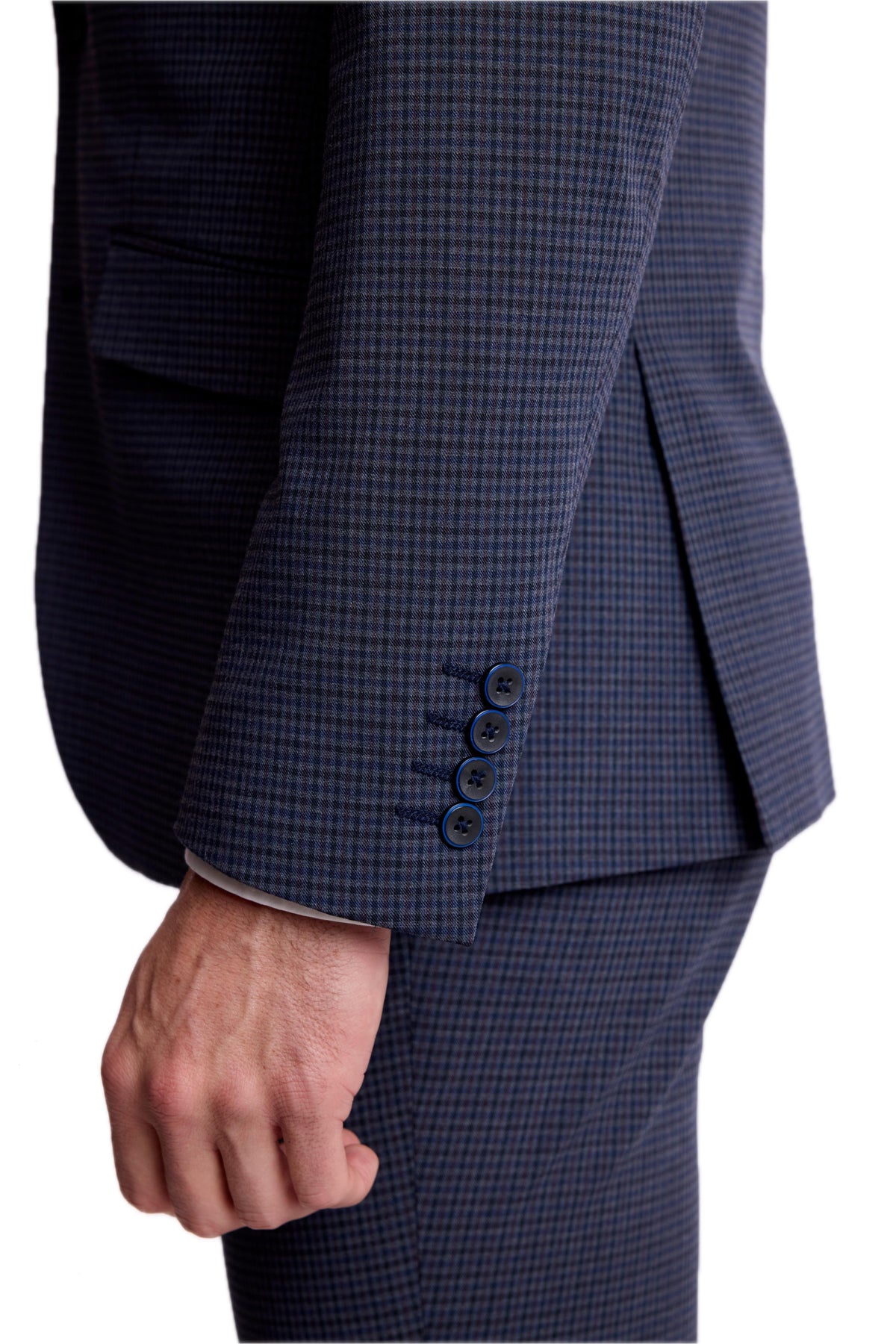 Ashton Peak Jacket Navy Burgundy Gingham