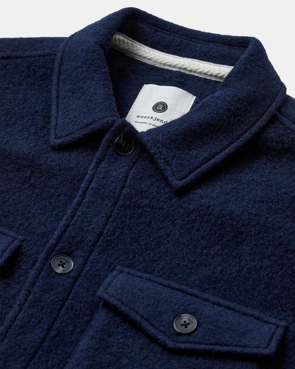 Akoscar Boiled Wool Overshirt Sky Captain
