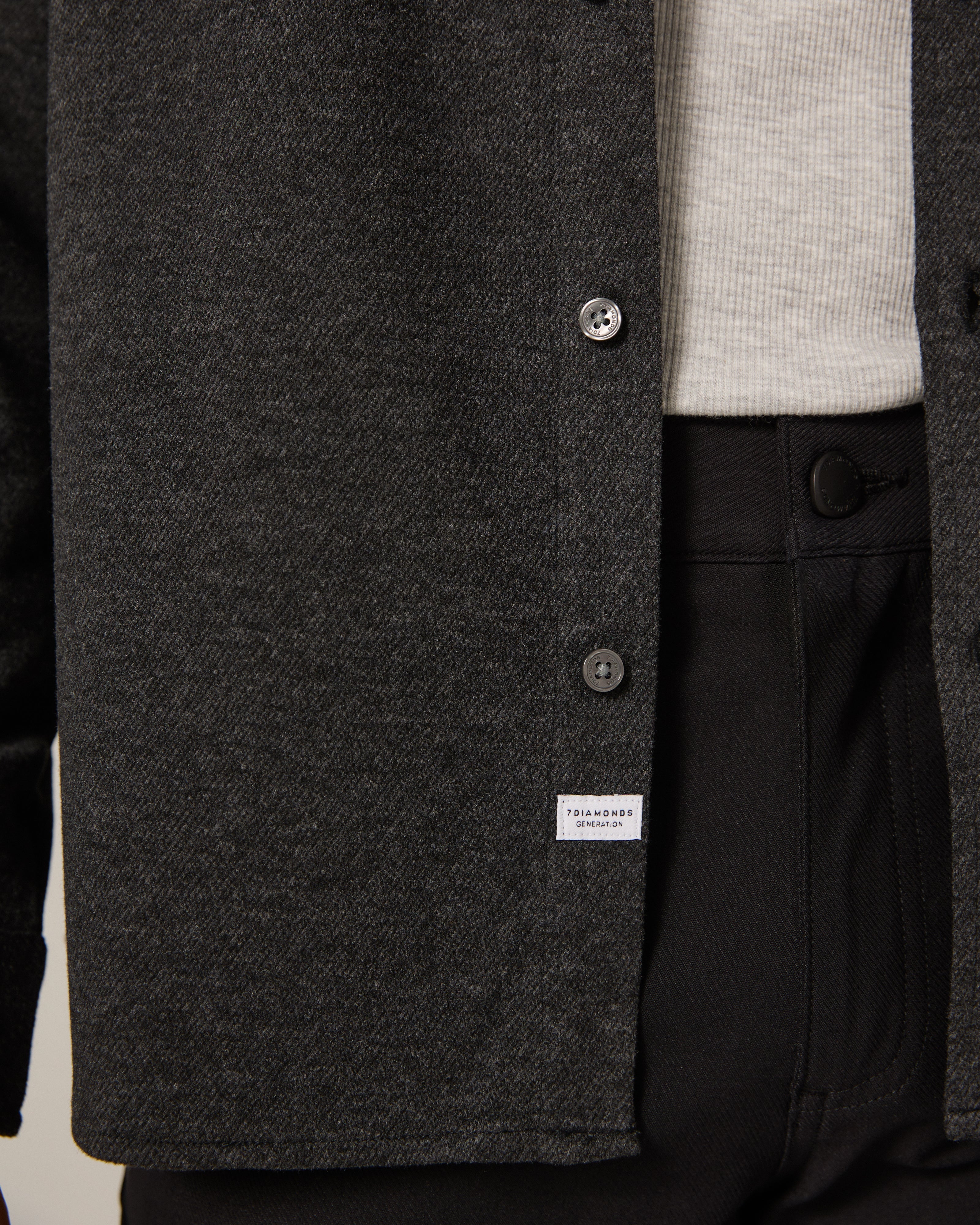 Generation Marled Knit Shirt Charcoal