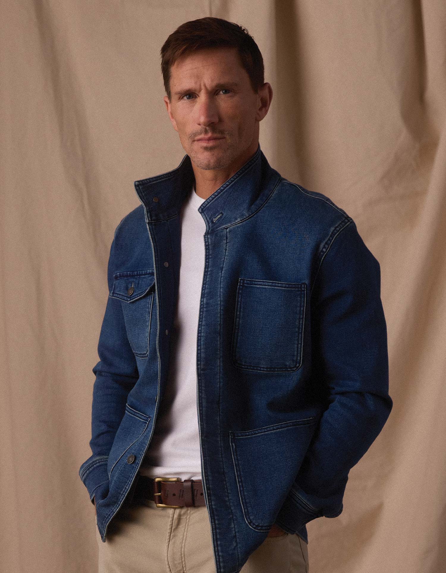 Comfort Terry Jean Chore Coat Dark Wash