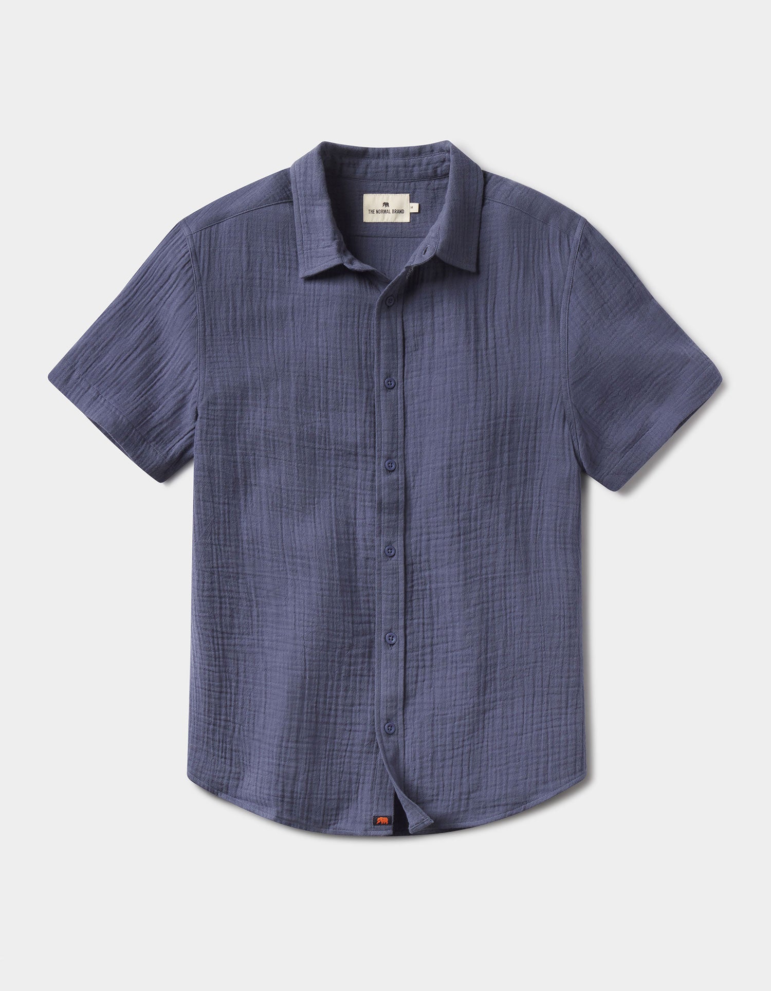 Kalo Short Sleeve Button Up Vintage Blue